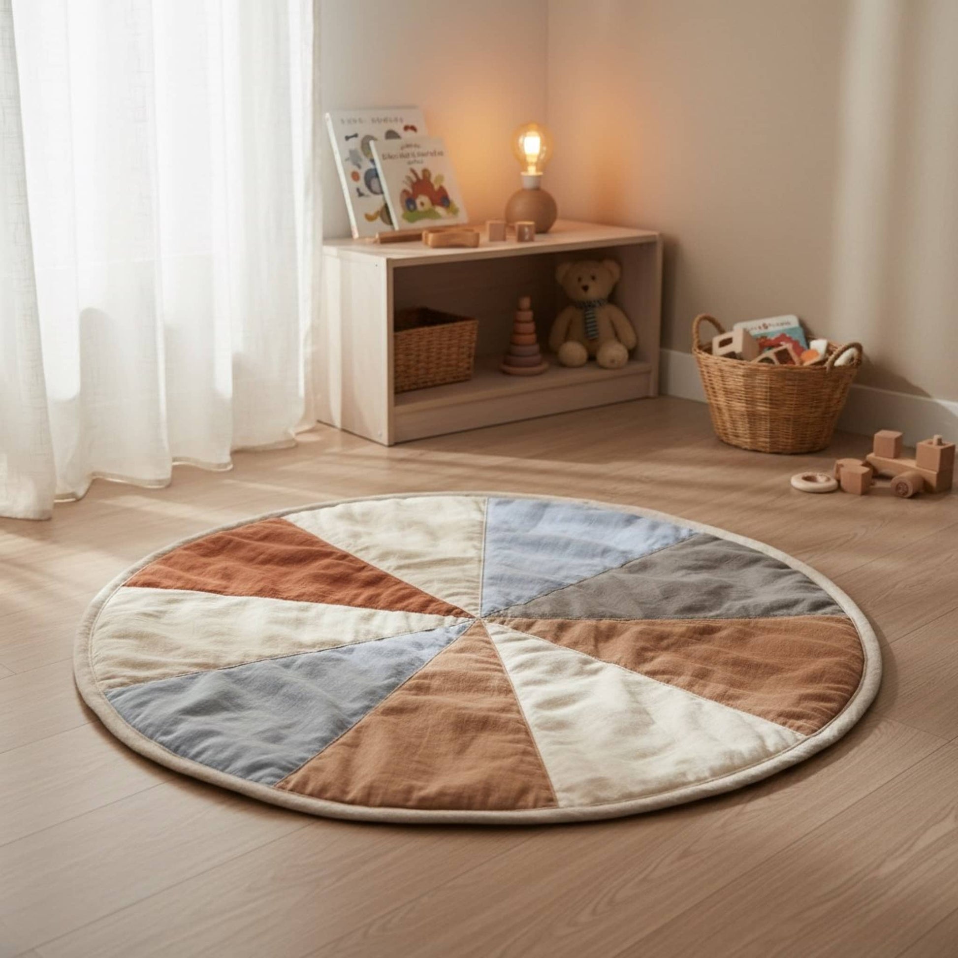 Baby Play Mat, Round Linen Play Mat