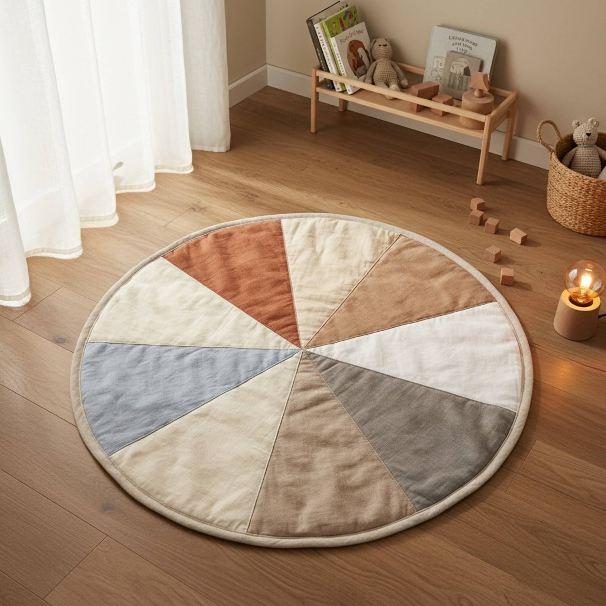 Baby Play Mat, Round Linen Play Mat