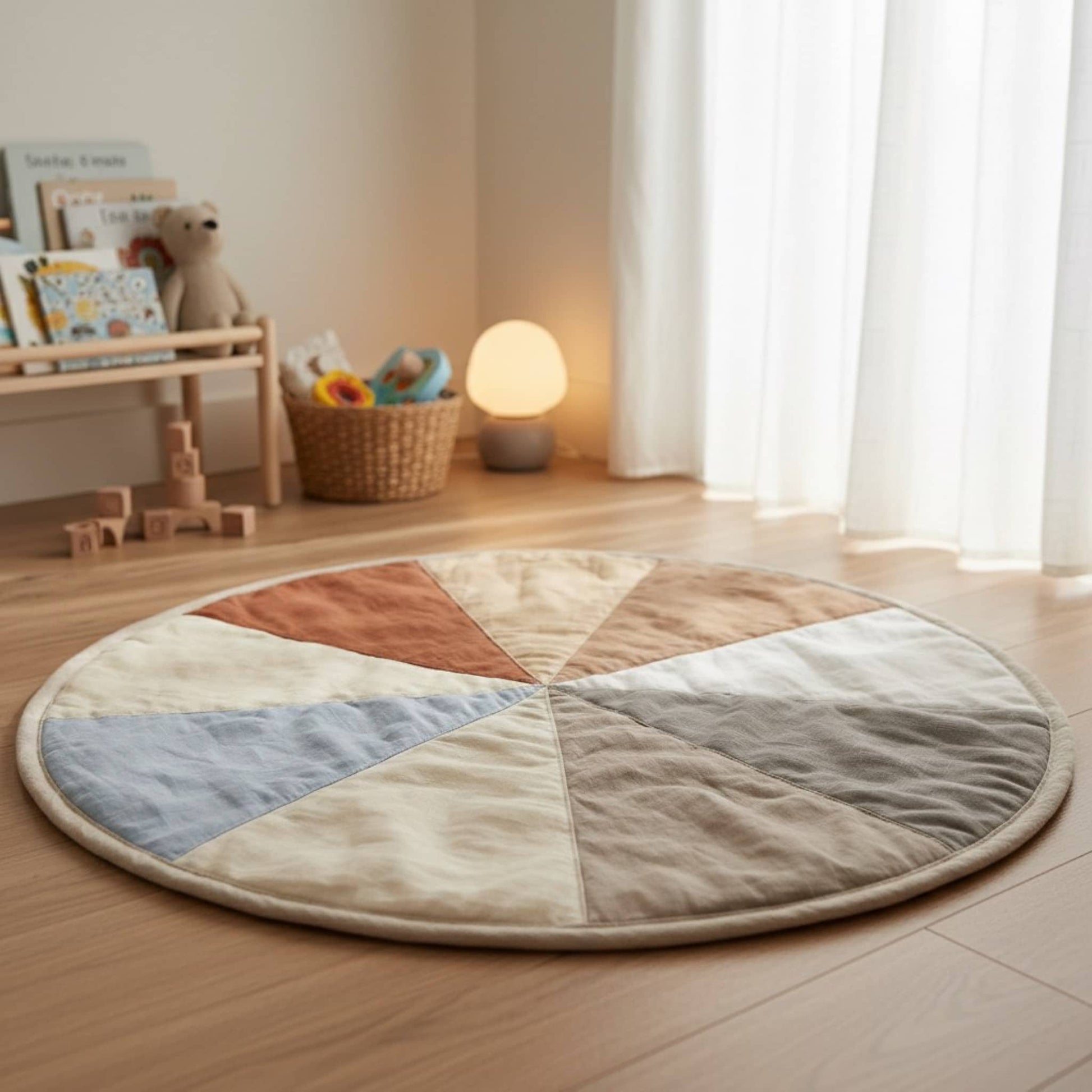 Baby Play Mat, Round Linen Play Mat