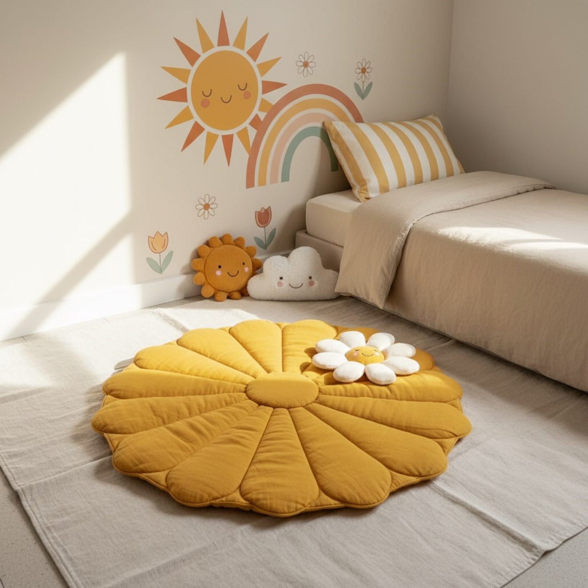 Bloom Linen Play Mat, Flower Baby Play Mat