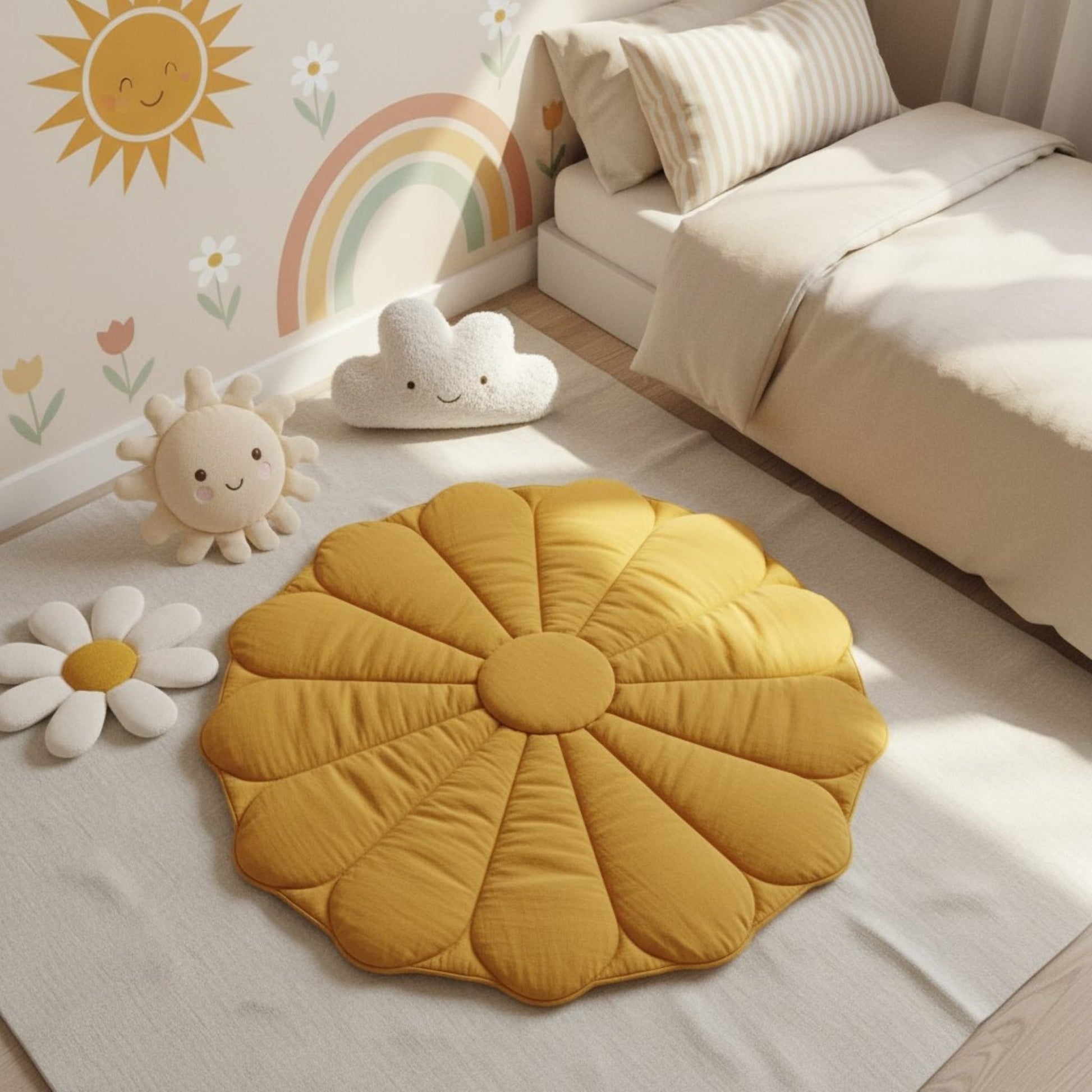 Bloom Linen Play Mat, Flower Baby Play Mat