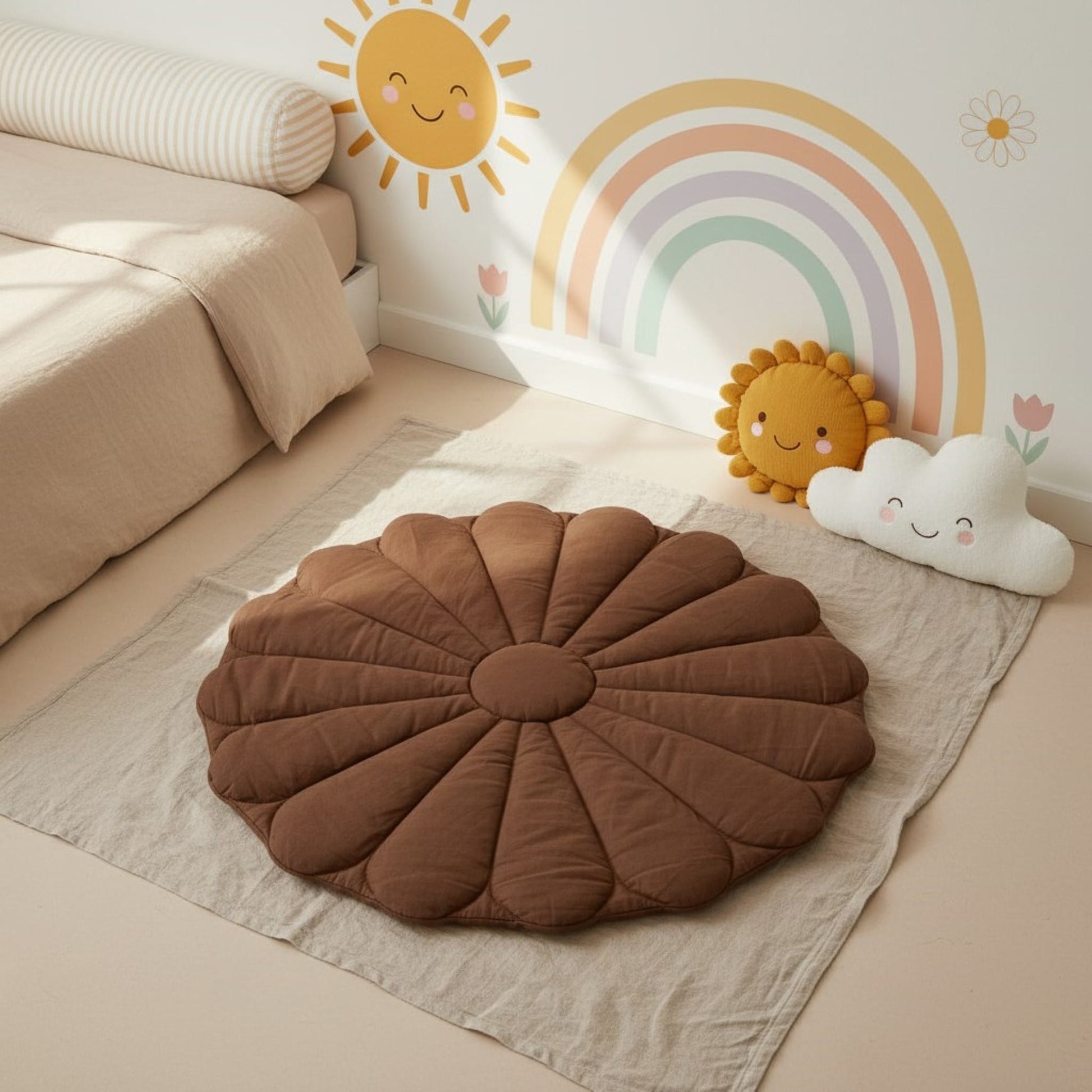 Bloom Linen Play Mat, Flower Baby Play Mat