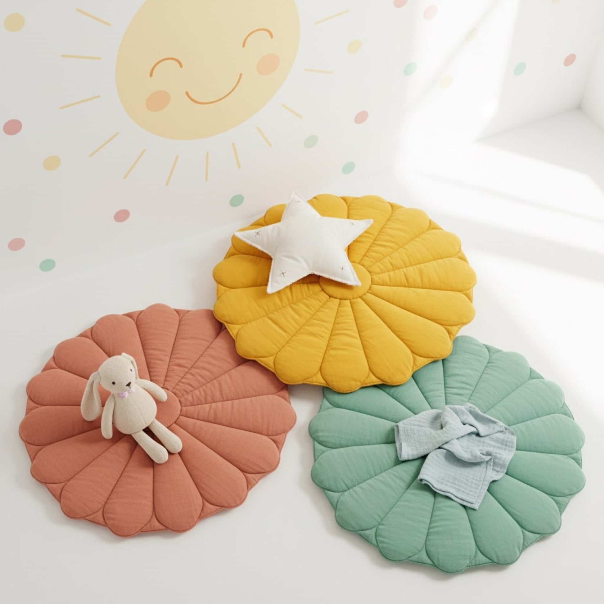 Bloom Linen Play Mat, Flower Baby Play Mat