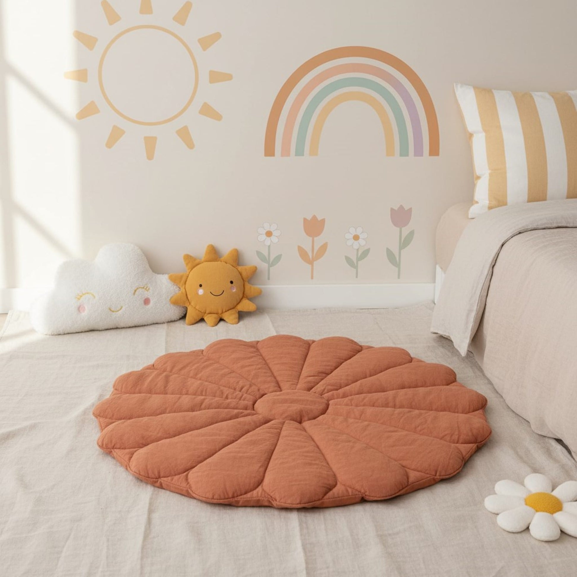 Bloom Linen Play Mat, Flower Baby Play Mat