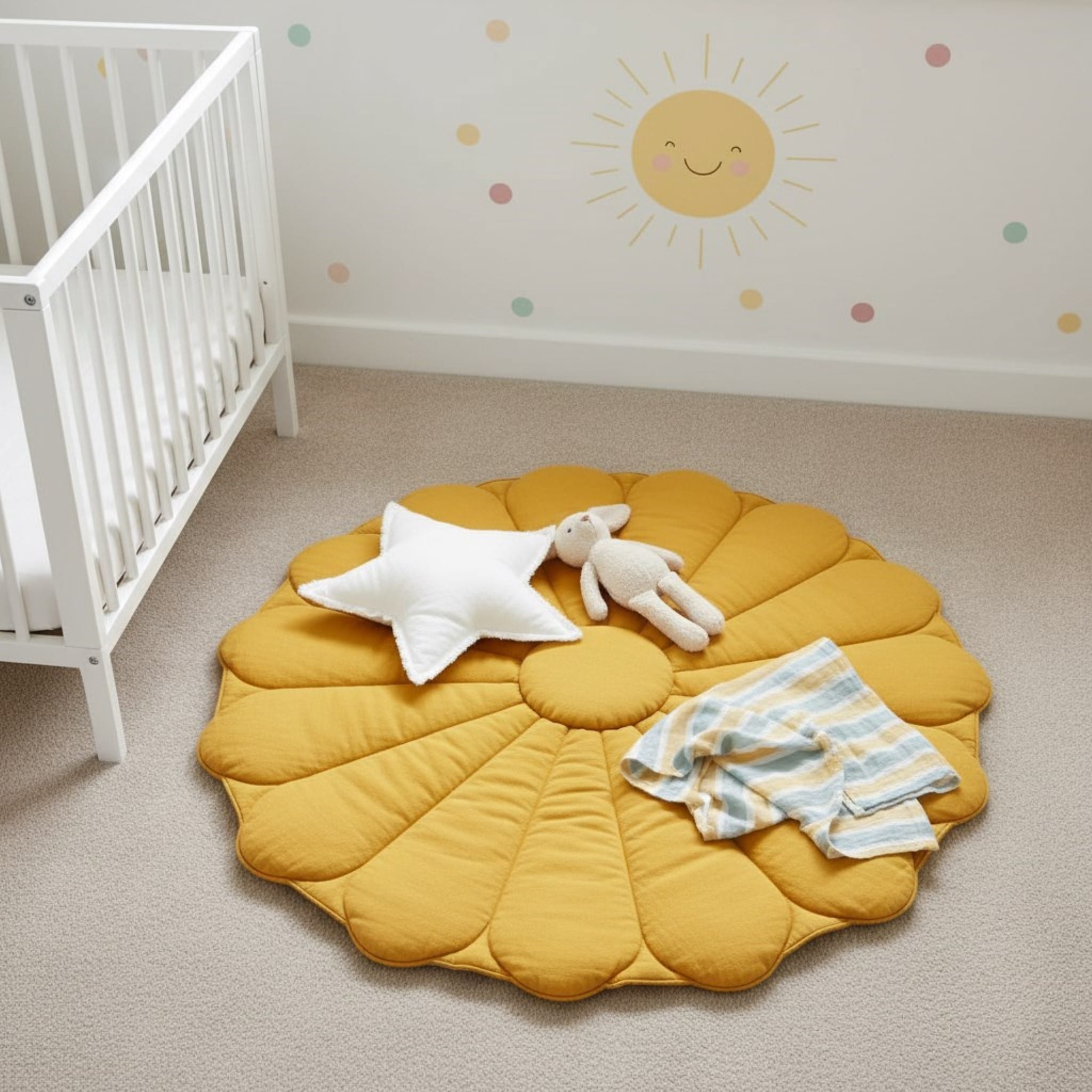 Bloom Linen Play Mat, Flower Baby Play Mat