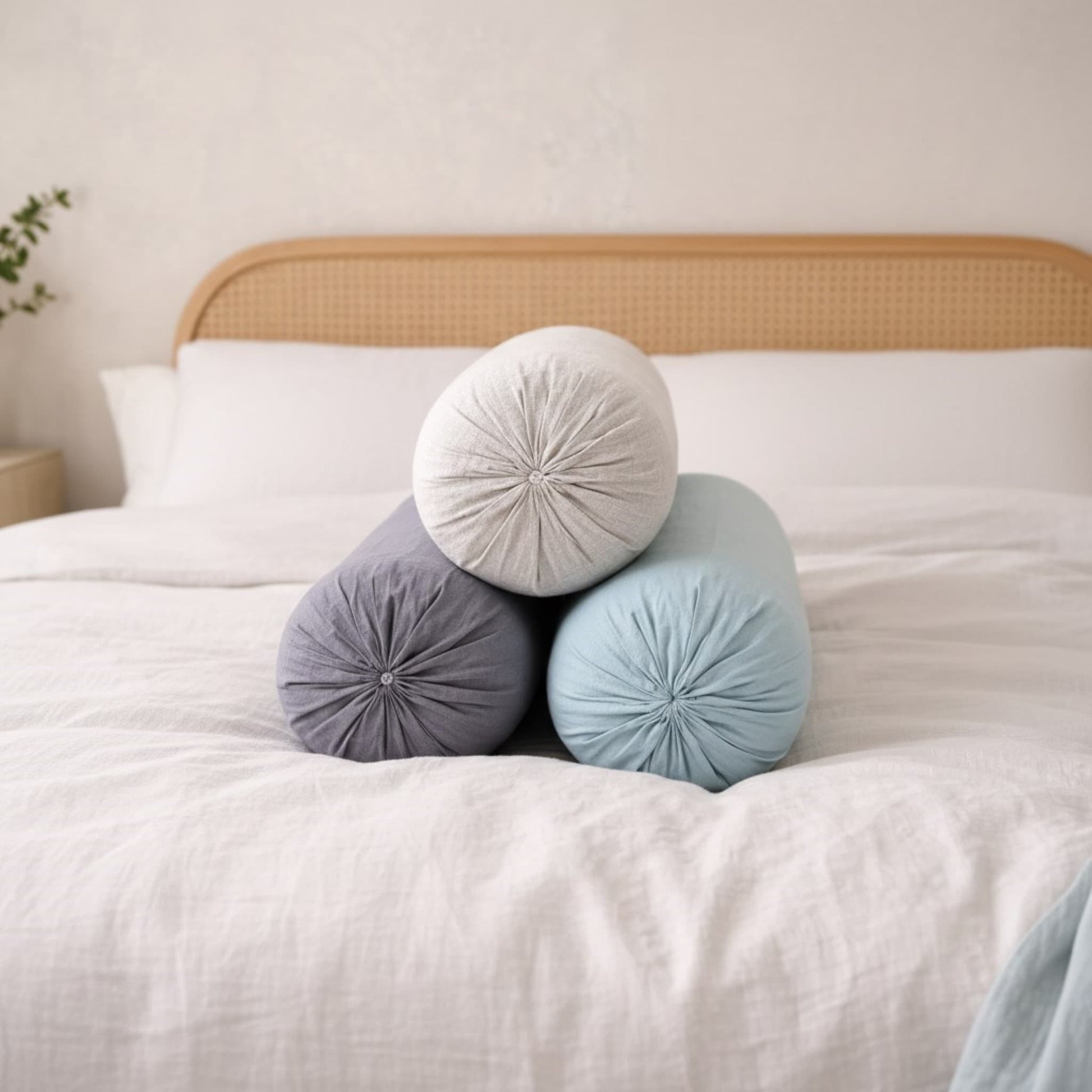 Bolster Pillow Cover With Zipper, Linen Bolster Pillow Cover