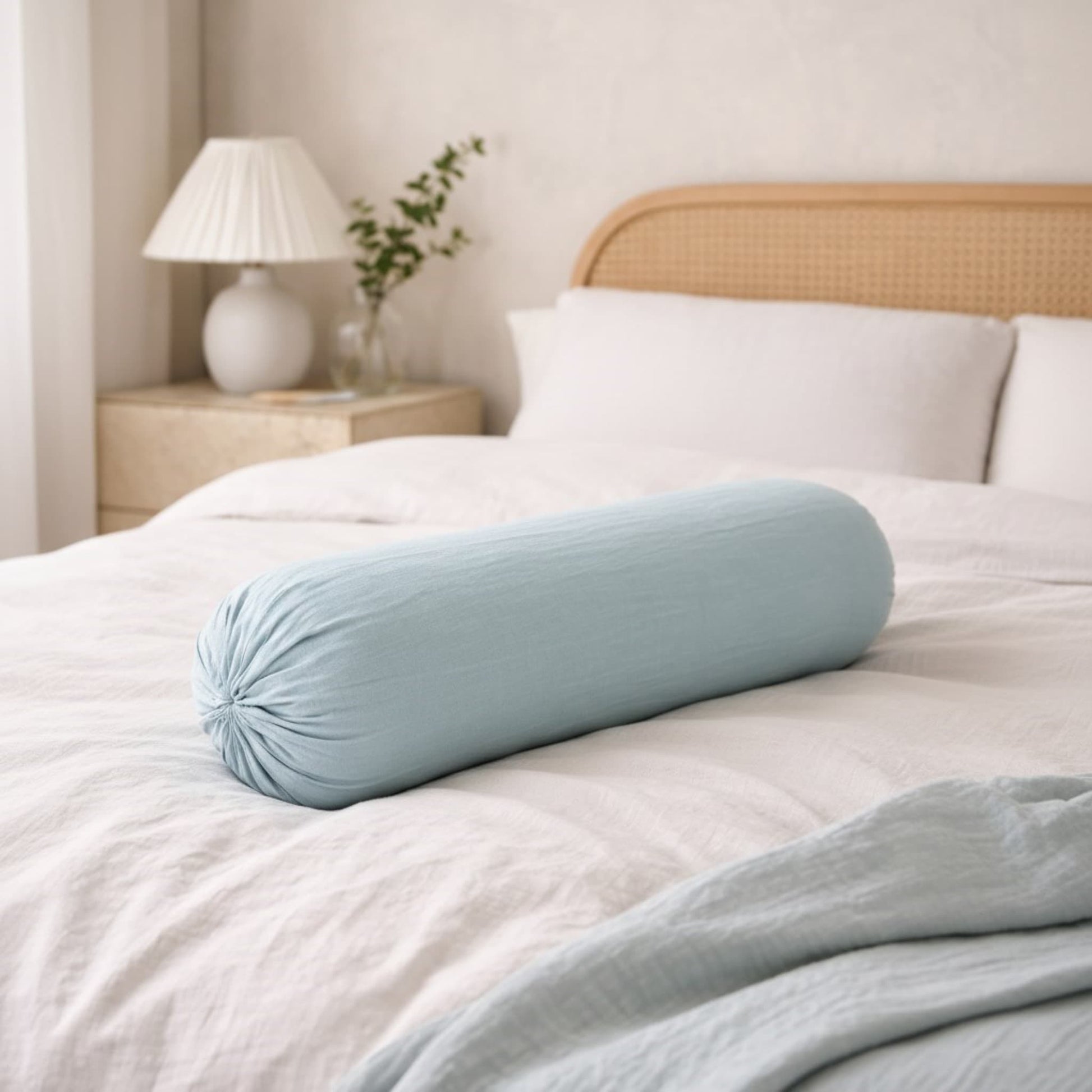 Bolster Pillow Cover With Zipper, Linen Bolster Pillow Cover