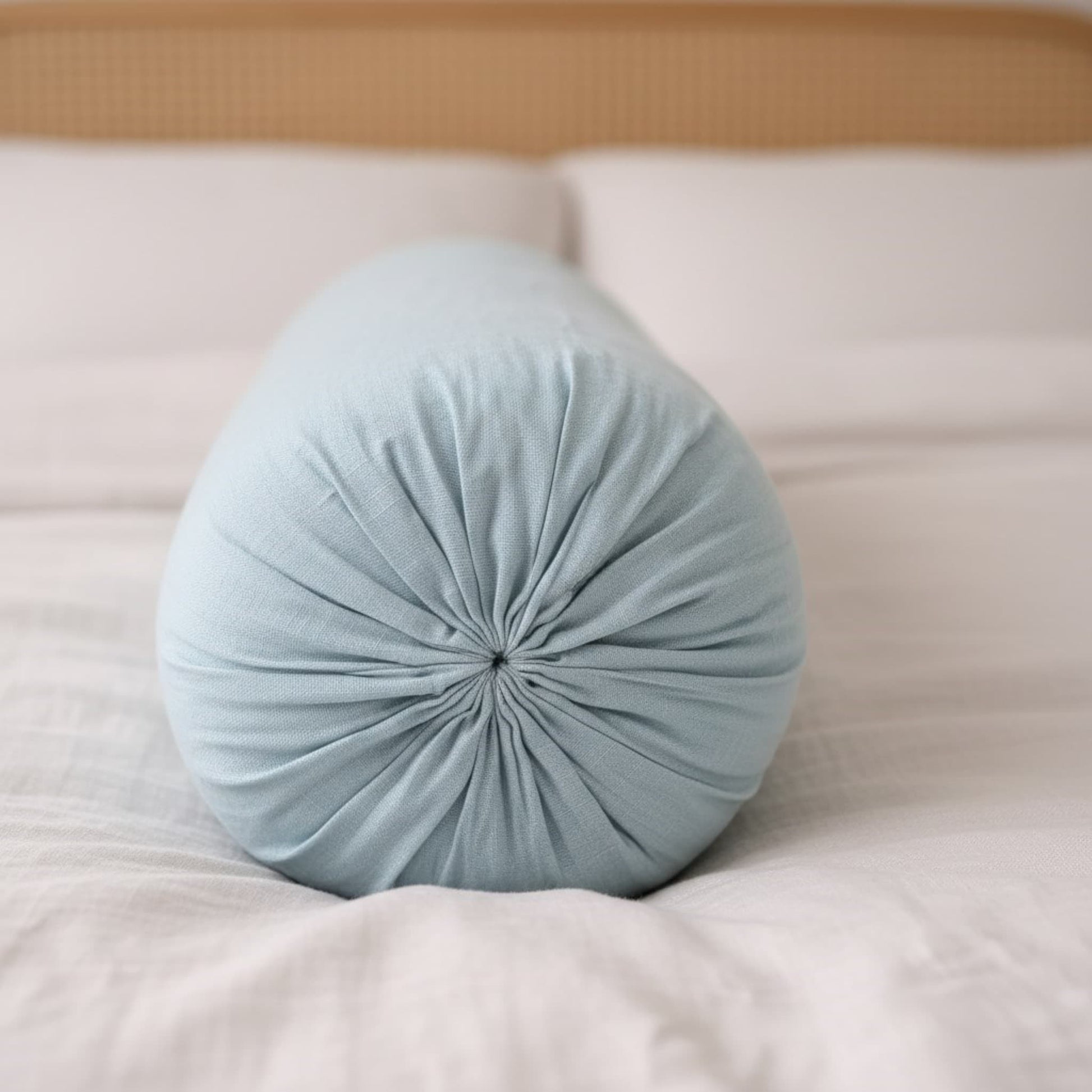 Bolster Pillow Cover With Zipper, Linen Bolster Pillow Cover