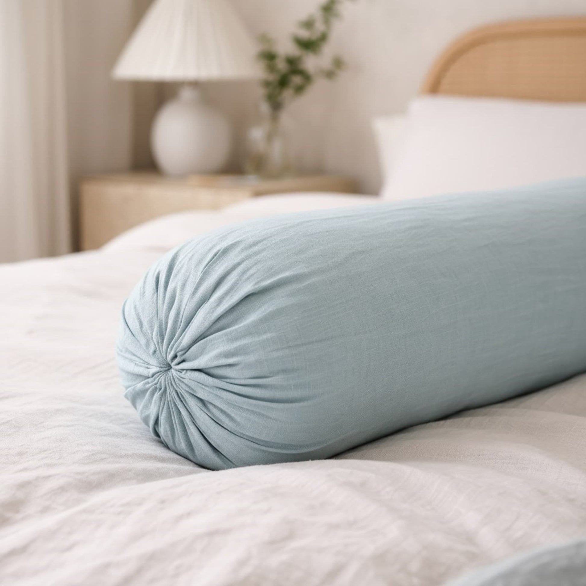 Bolster Pillow Cover With Zipper, Linen Bolster Pillow Cover