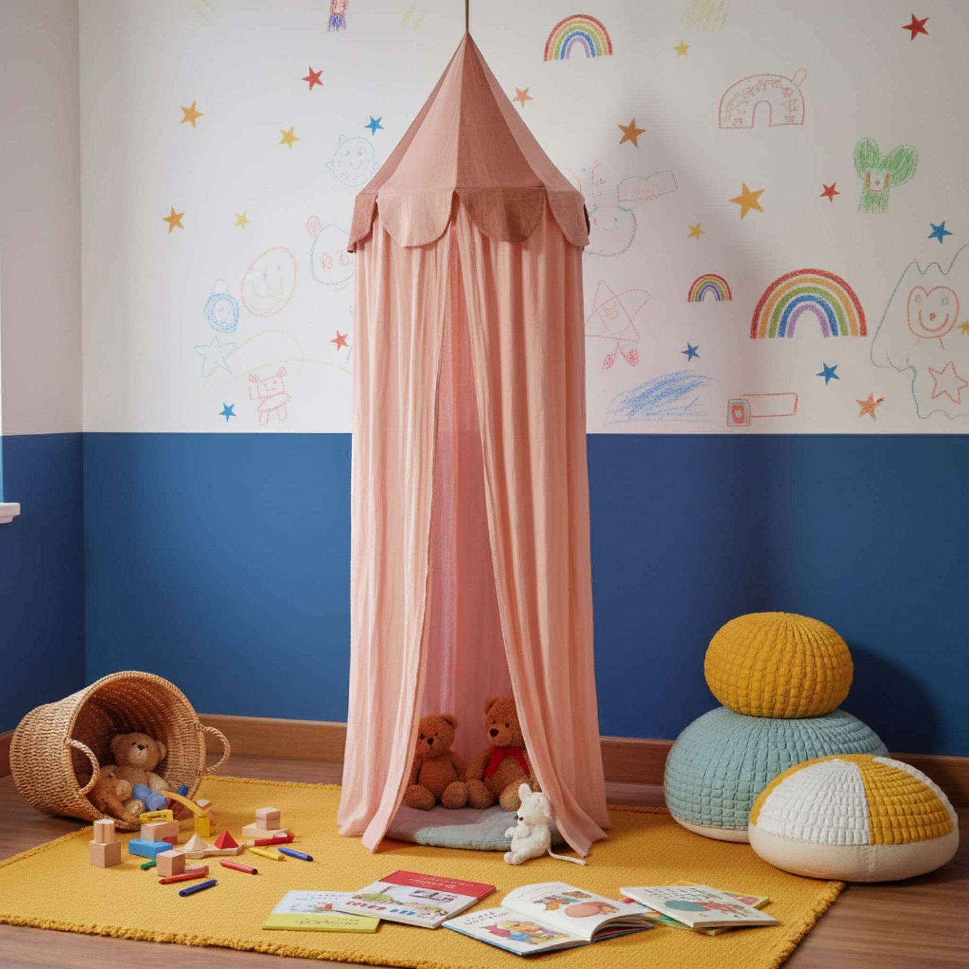 Circus Linen Bed Canopy, Hanging Bed Canopy​