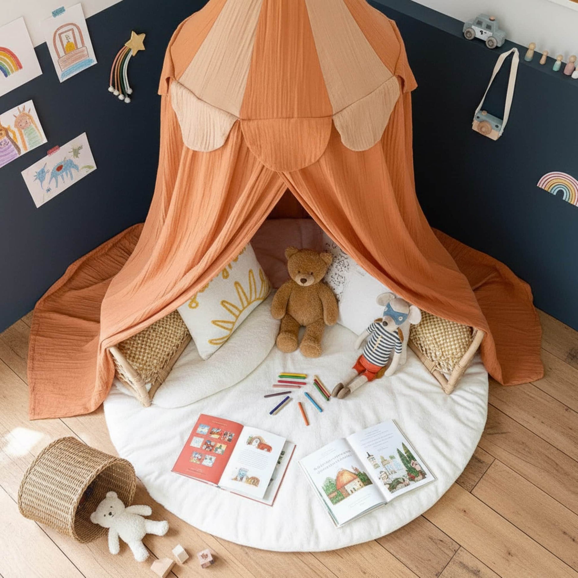 Circus Linen Bed Canopy, Hanging Bed Canopy​