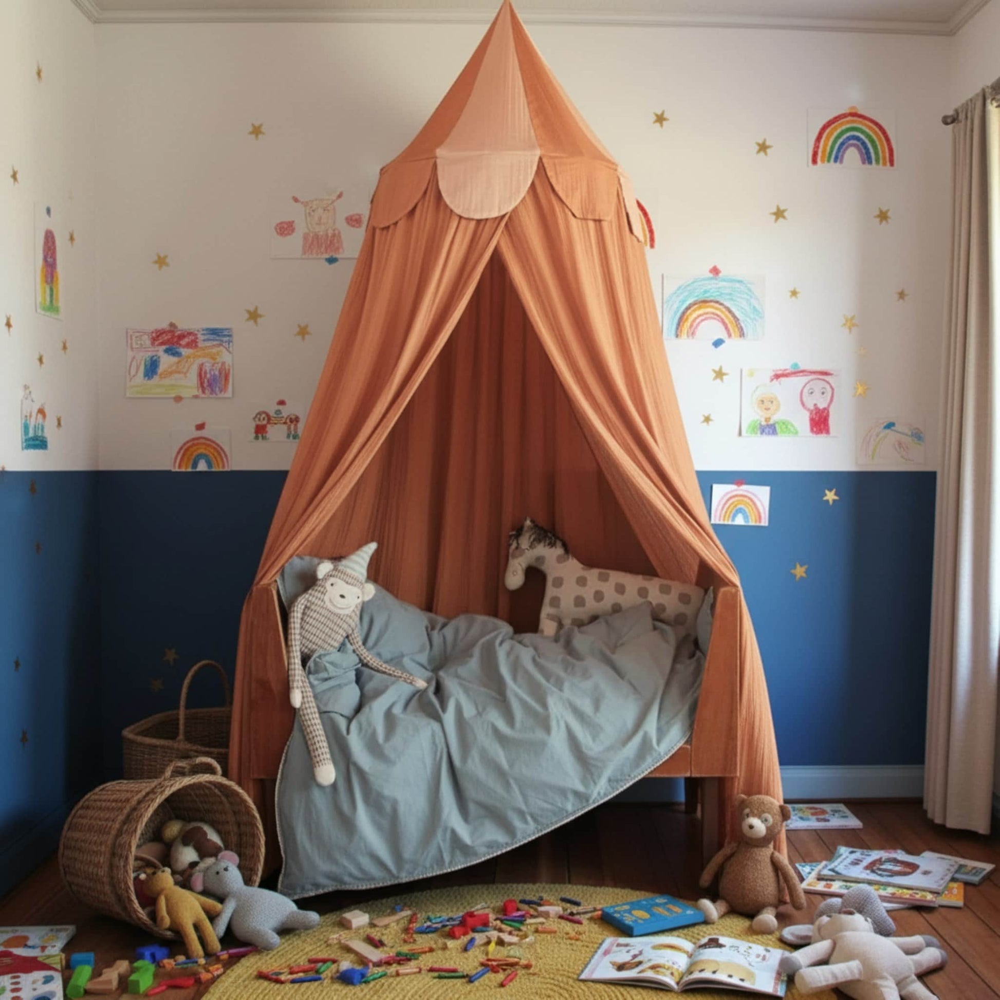 Circus Linen Bed Canopy, Hanging Bed Canopy​