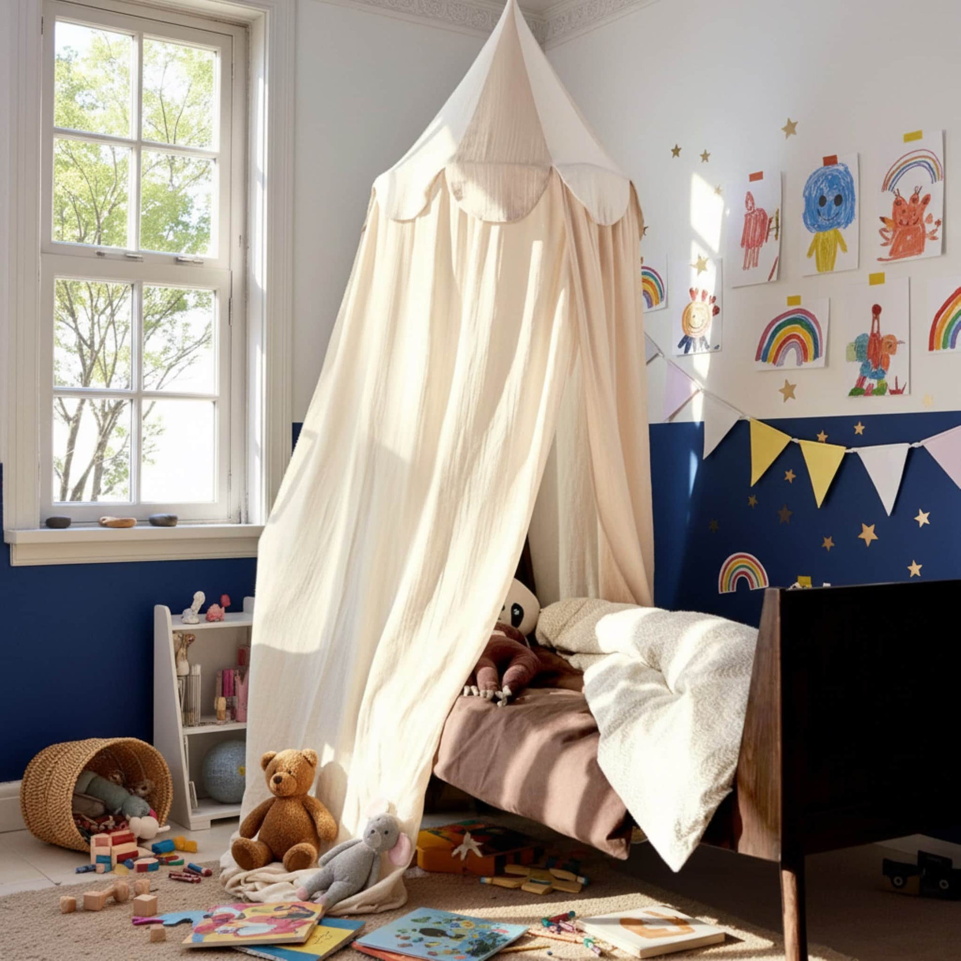 Circus Linen Bed Canopy, Hanging Bed Canopy​