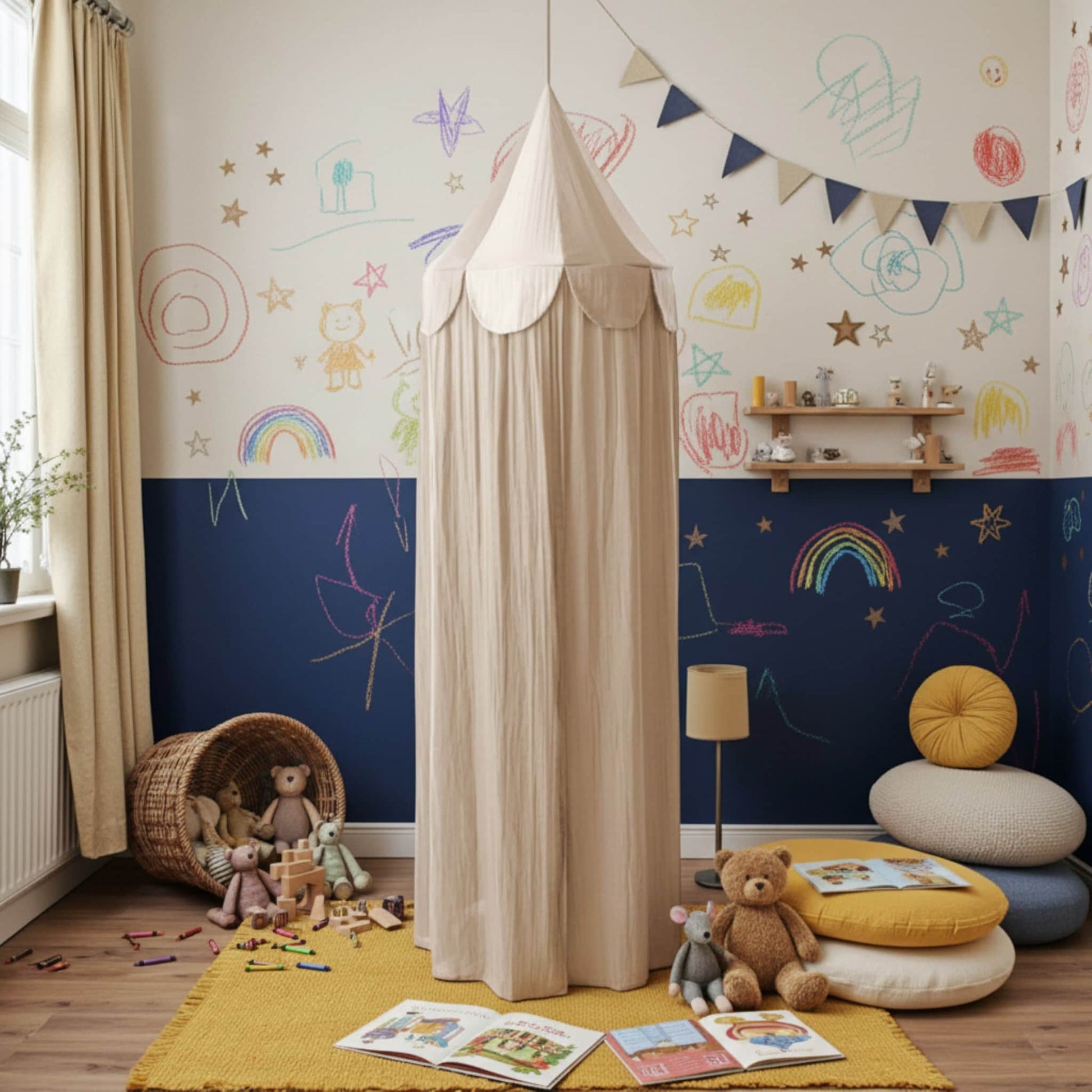 Circus Linen Bed Canopy, Hanging Bed Canopy​