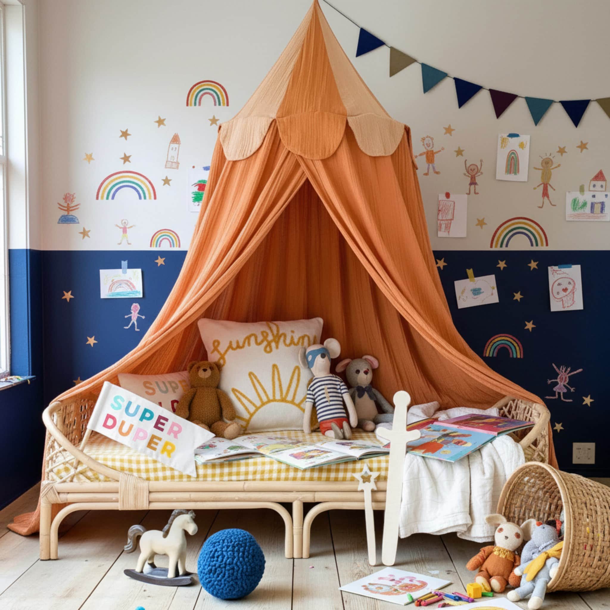Circus Linen Bed Canopy, Hanging Bed Canopy​