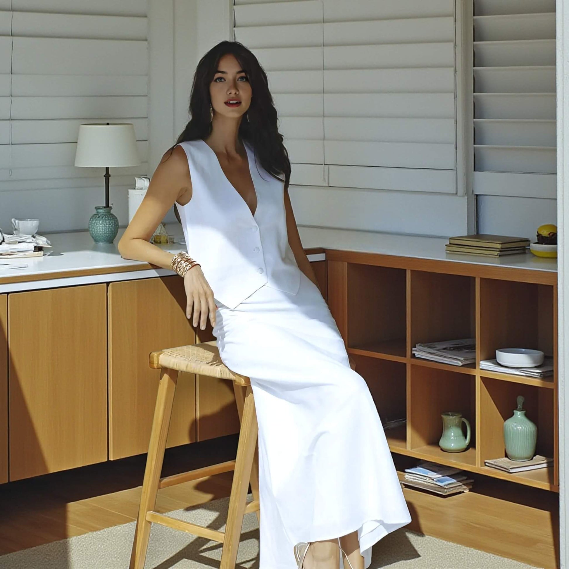 Cropped Linen Vest Top, Tailored Linen Waistcoat