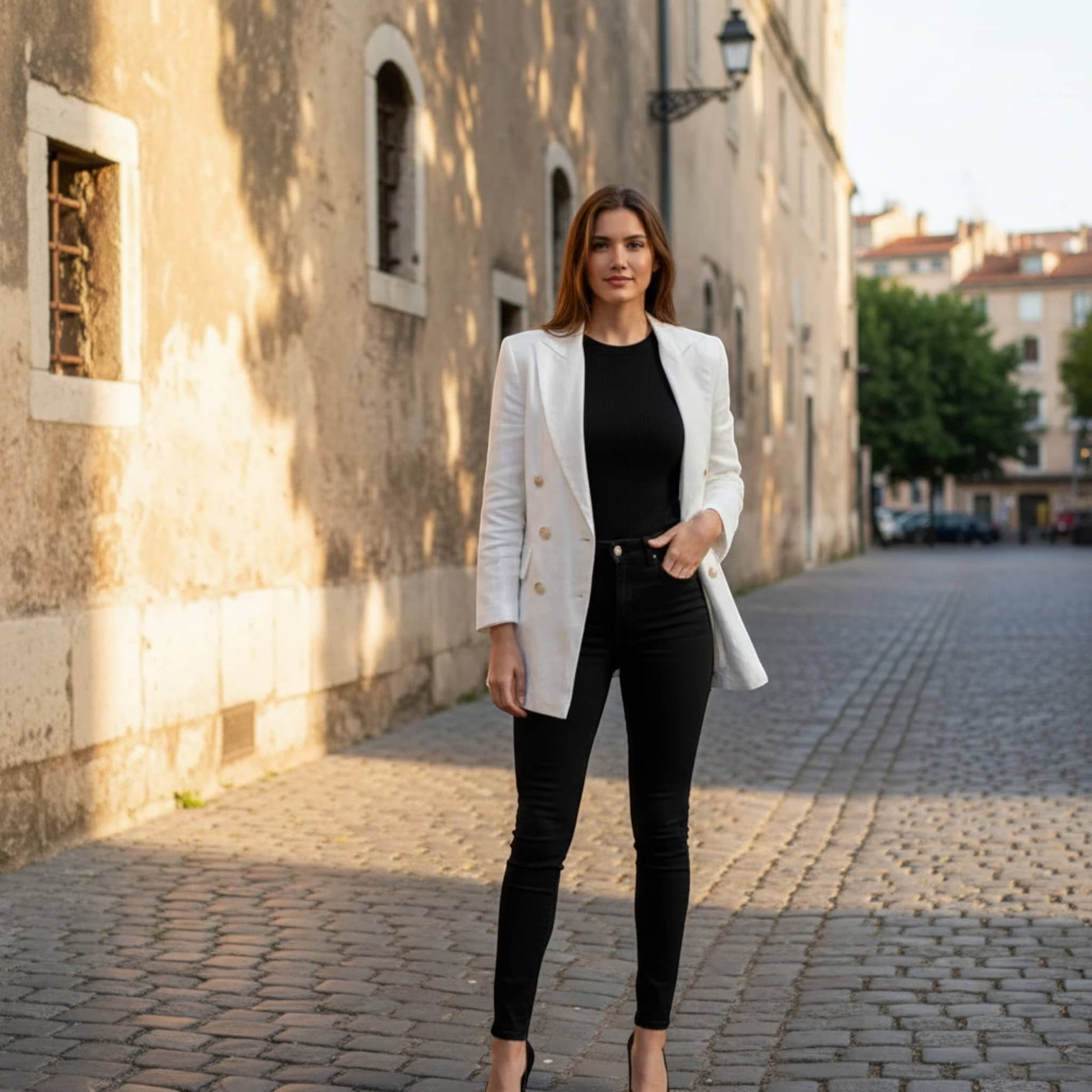 Double Breasted Linen Blazer, Linen Blazer Women