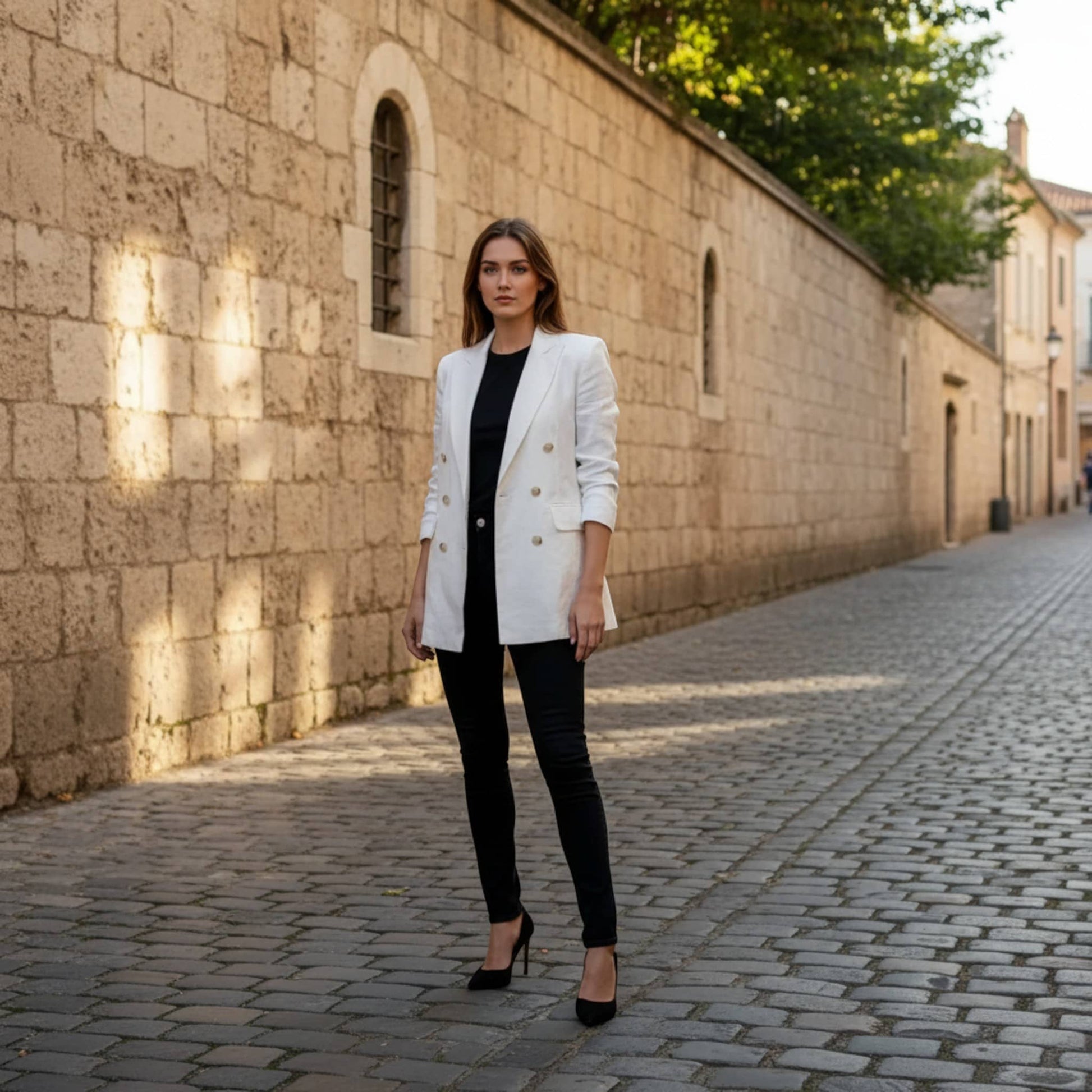 Double Breasted Linen Blazer, Linen Blazer Women