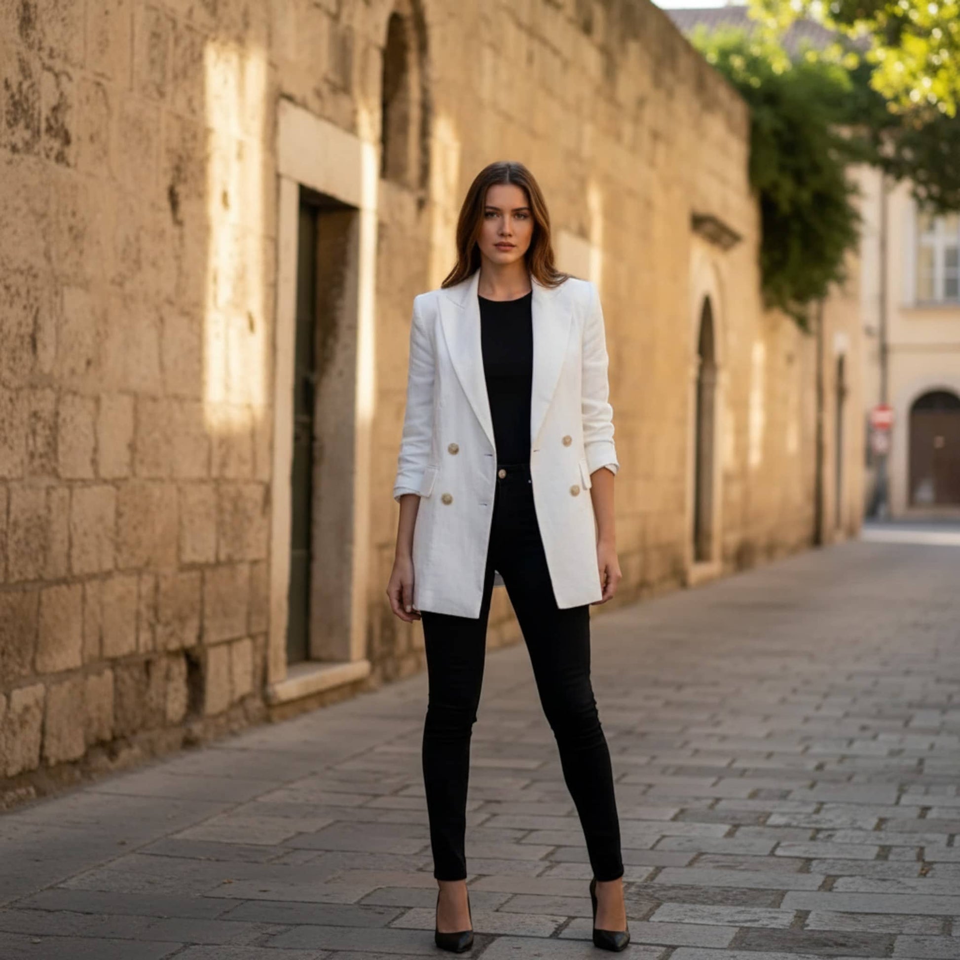 Double Breasted Linen Blazer, Linen Blazer Women