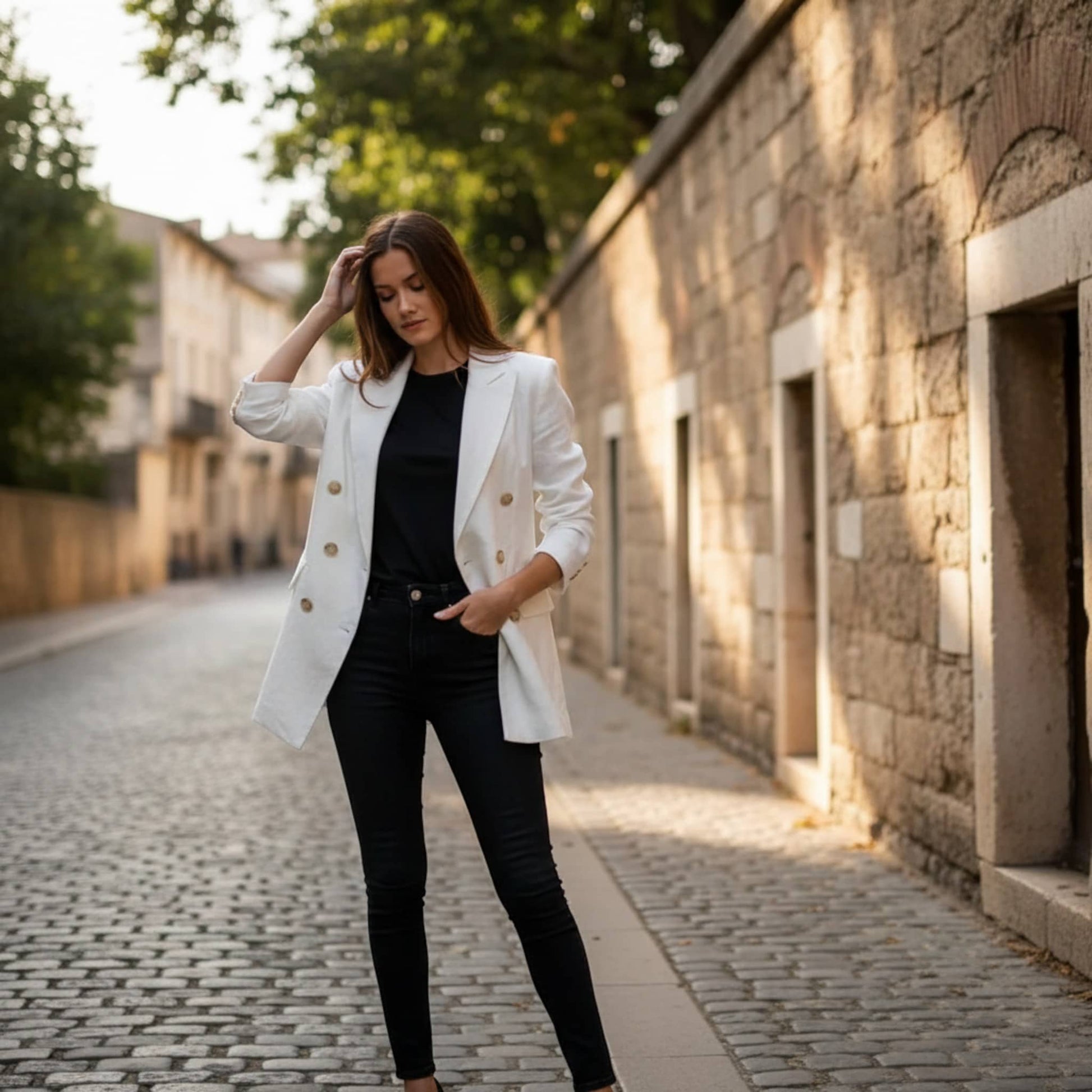 Double Breasted Linen Blazer, Linen Blazer Women