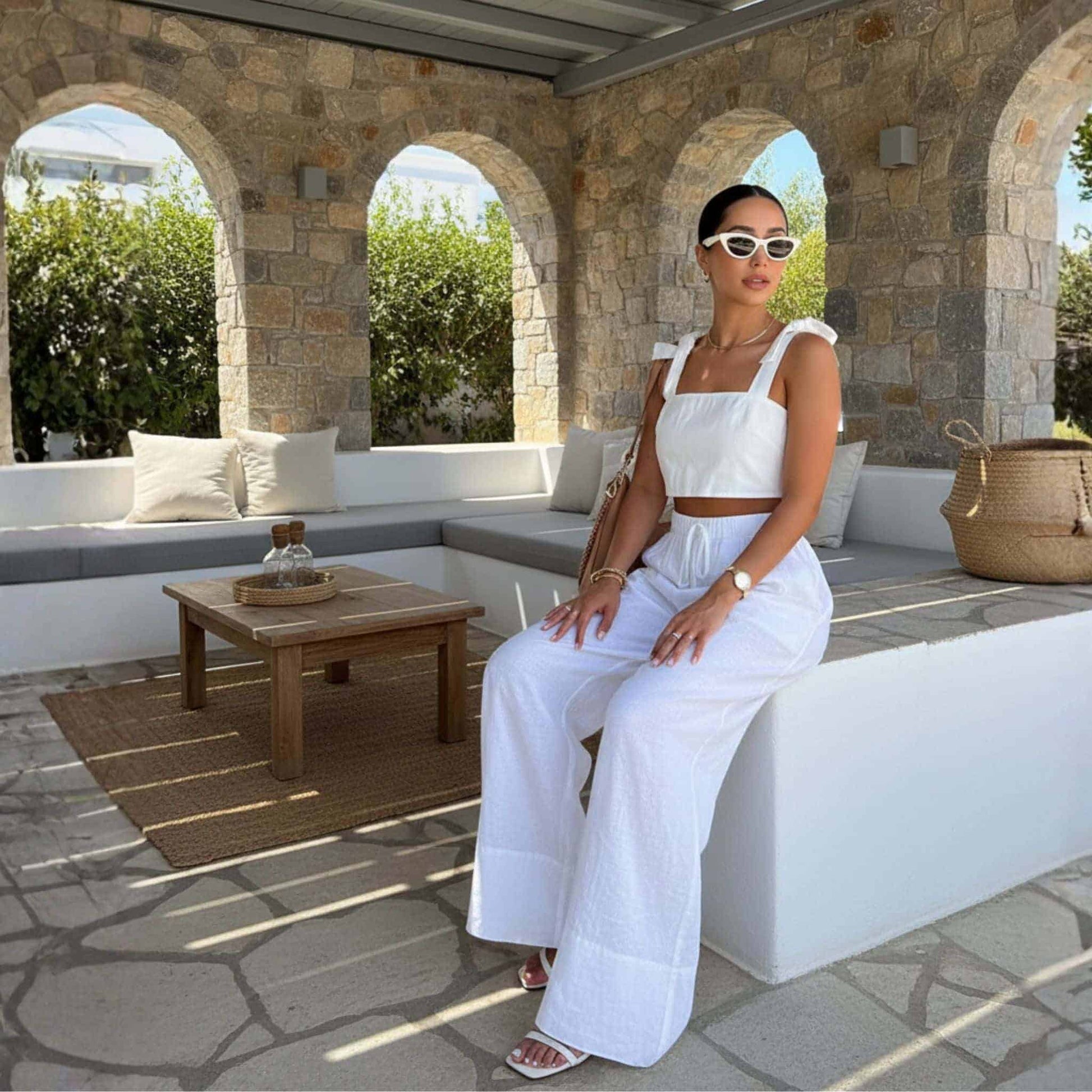 Drawstring Linen Pants, Wide Leg Linen Pants