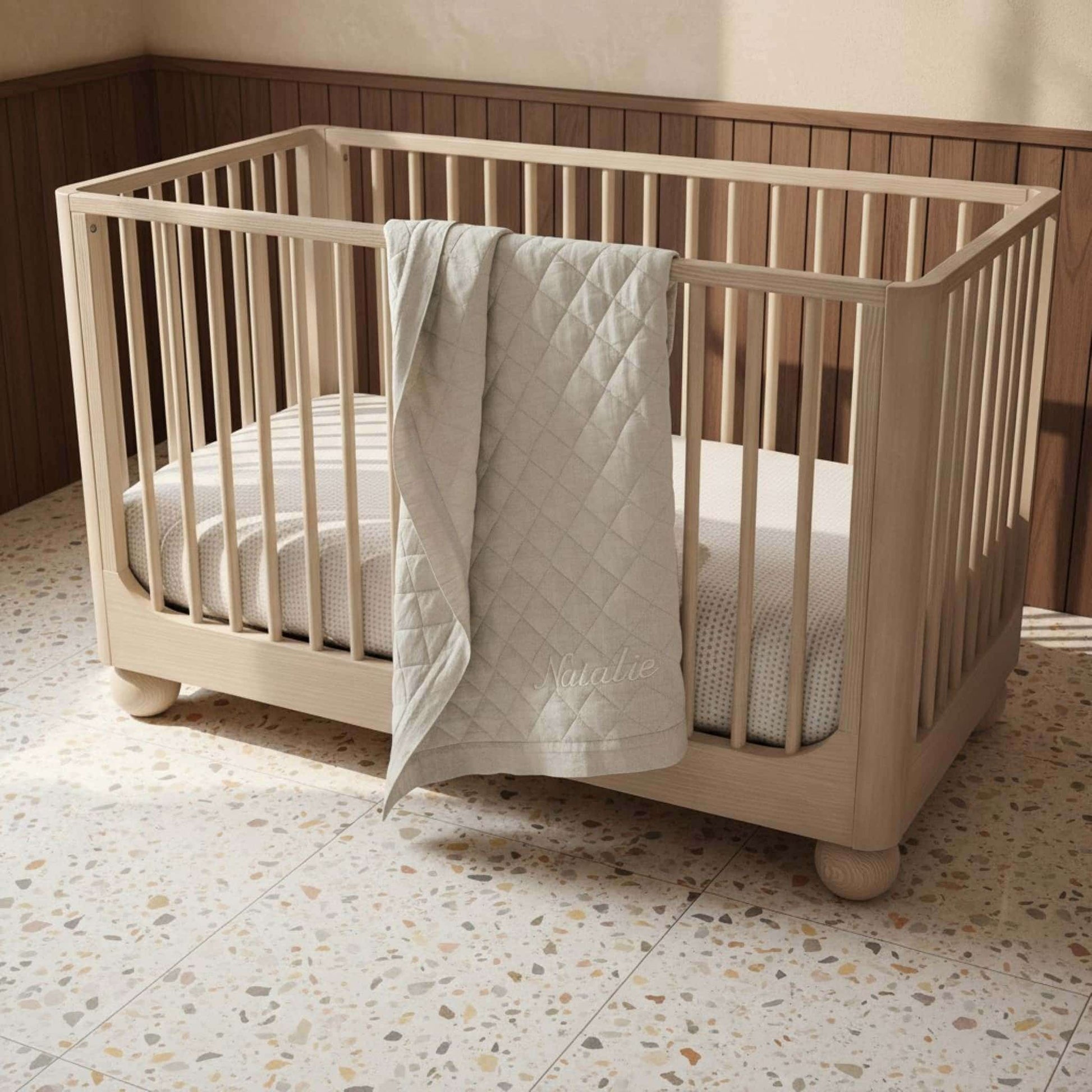 Embroidered Baby Blankets, Linen Baby Blanket