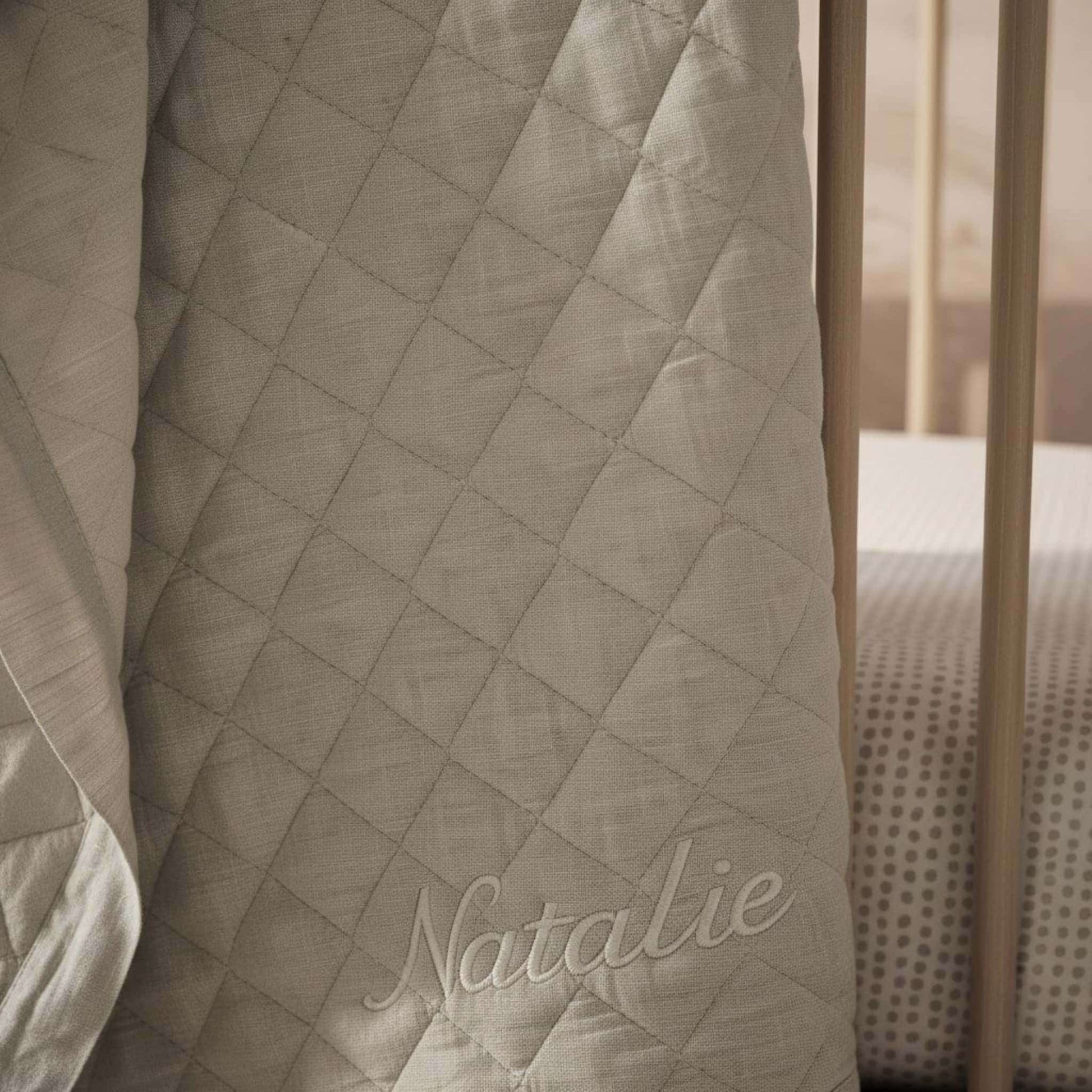 Embroidered Baby Blankets, Linen Baby Blanket