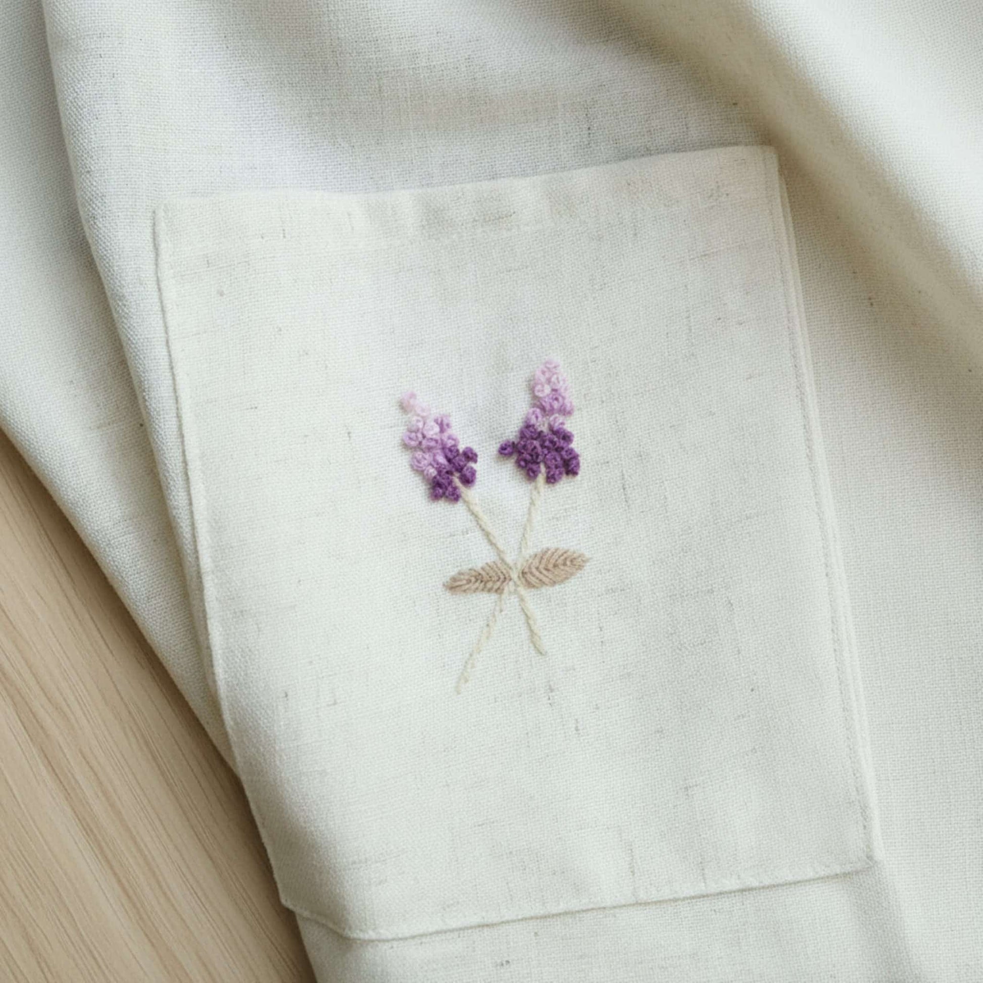 Embroidered Linen Noren Curtain, Japanese Noren Curtain