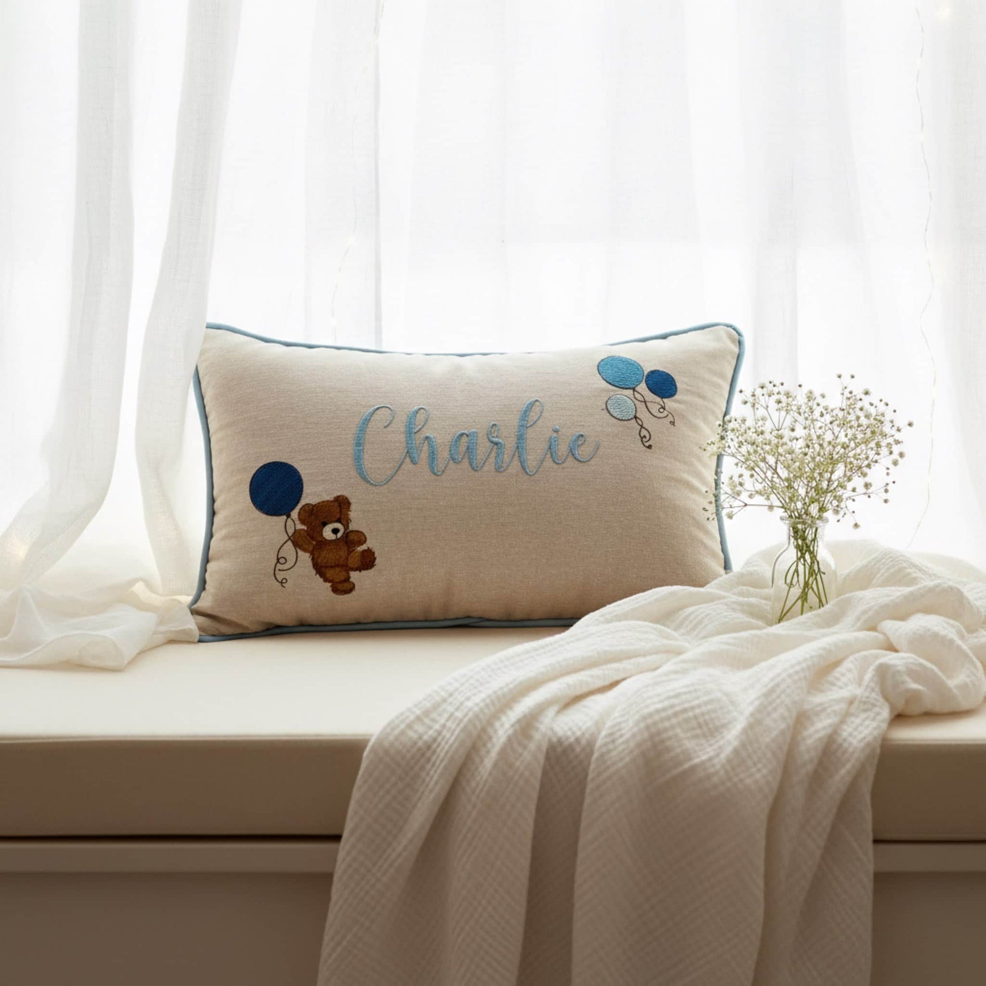 Embroidered Linen Pillowcase, Linen Pillow Case Covers