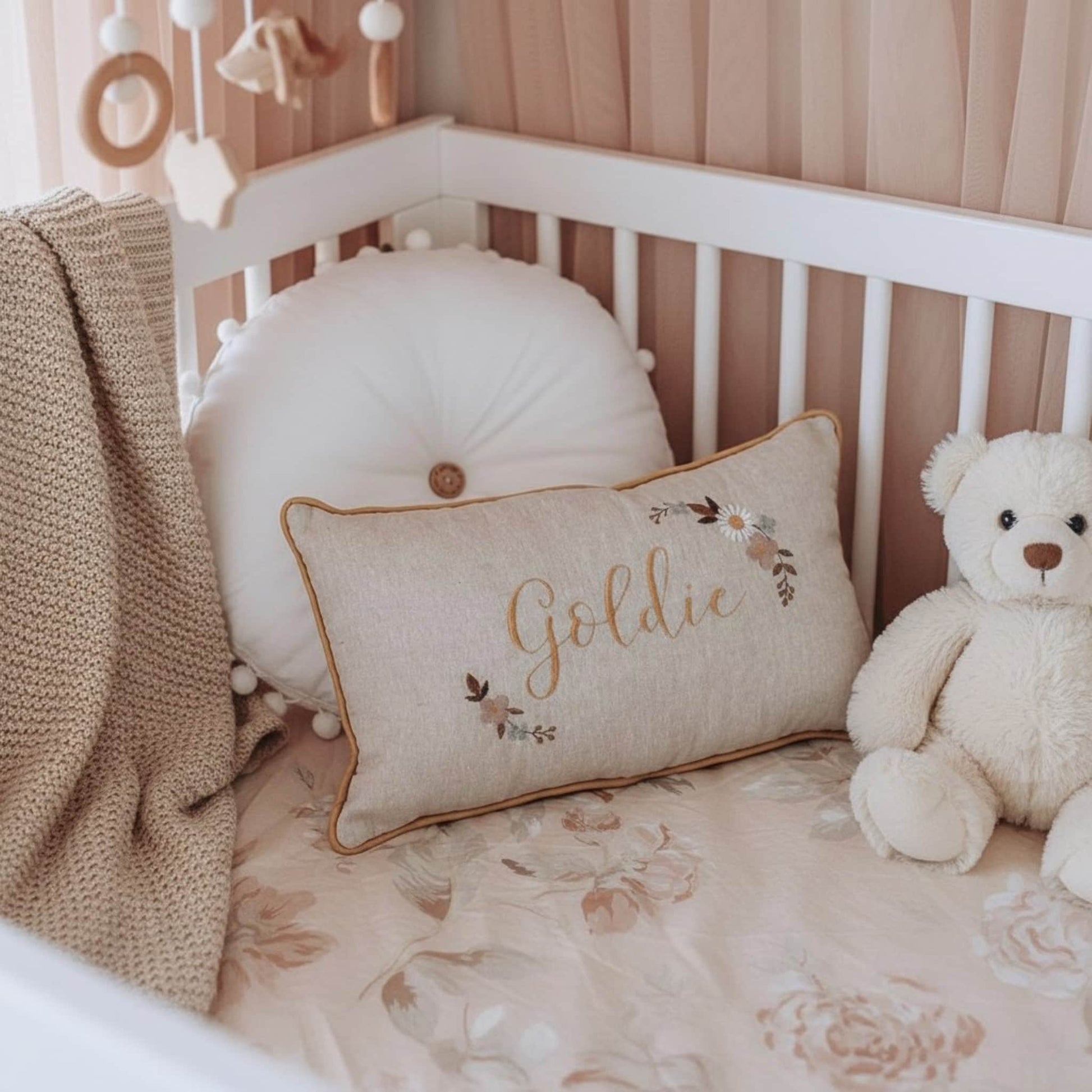 Embroidered Linen Pillowcase, Linen Pillow Covers