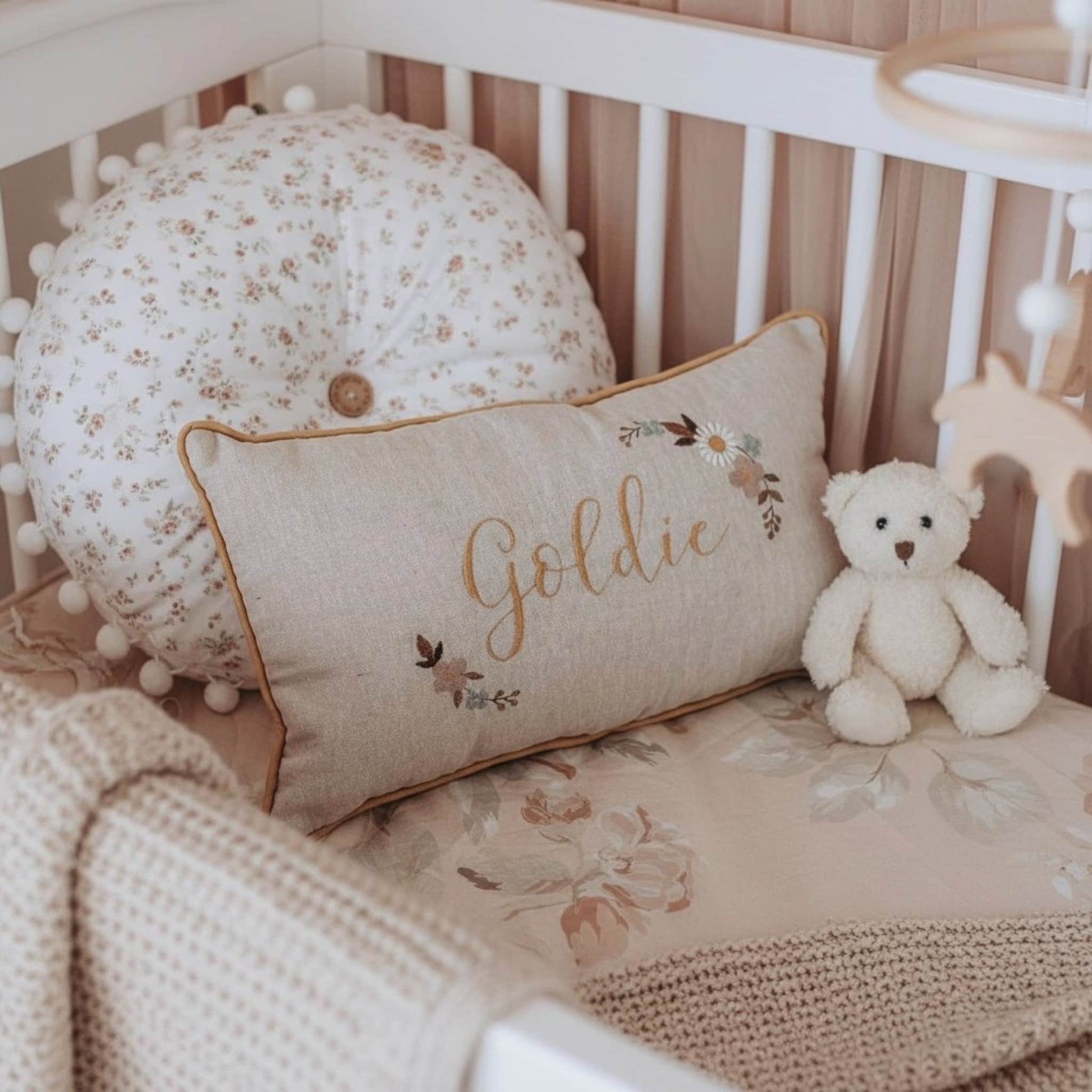 Embroidered Linen Pillowcase, Linen Pillow Covers