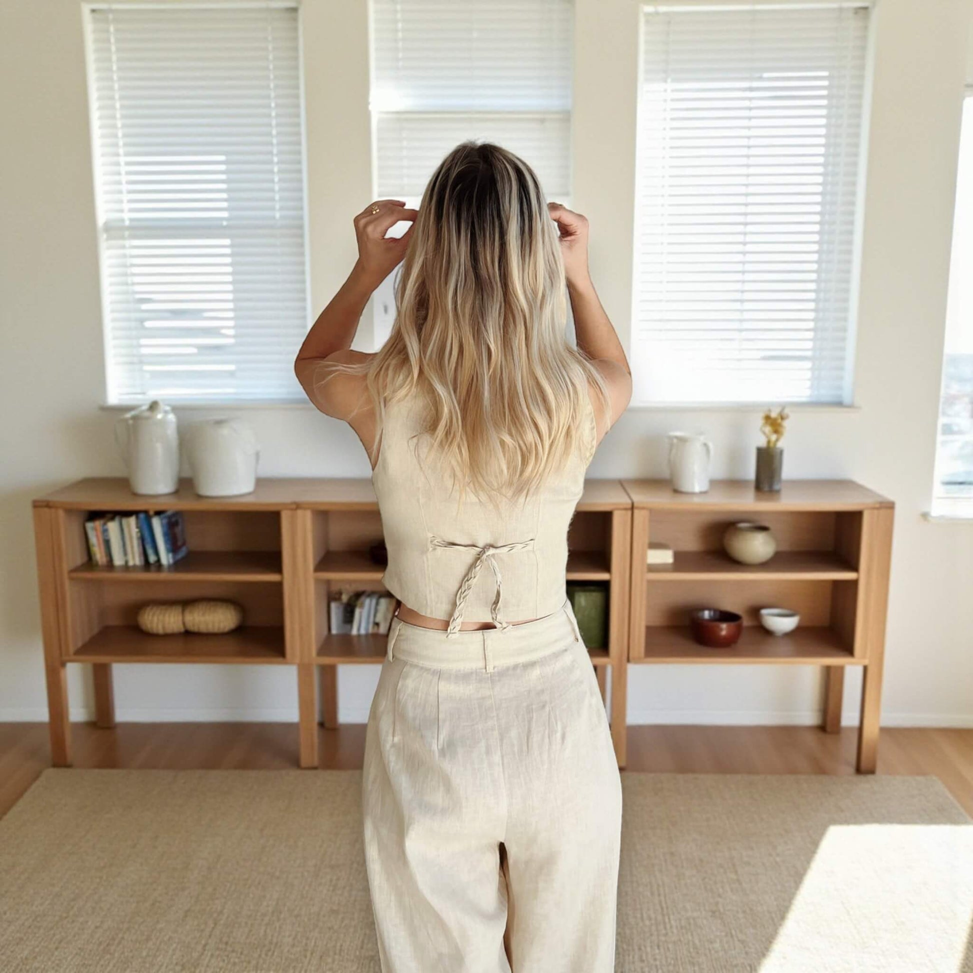 Fitted Linen Waistcoat, Cropped Linen Vest Top