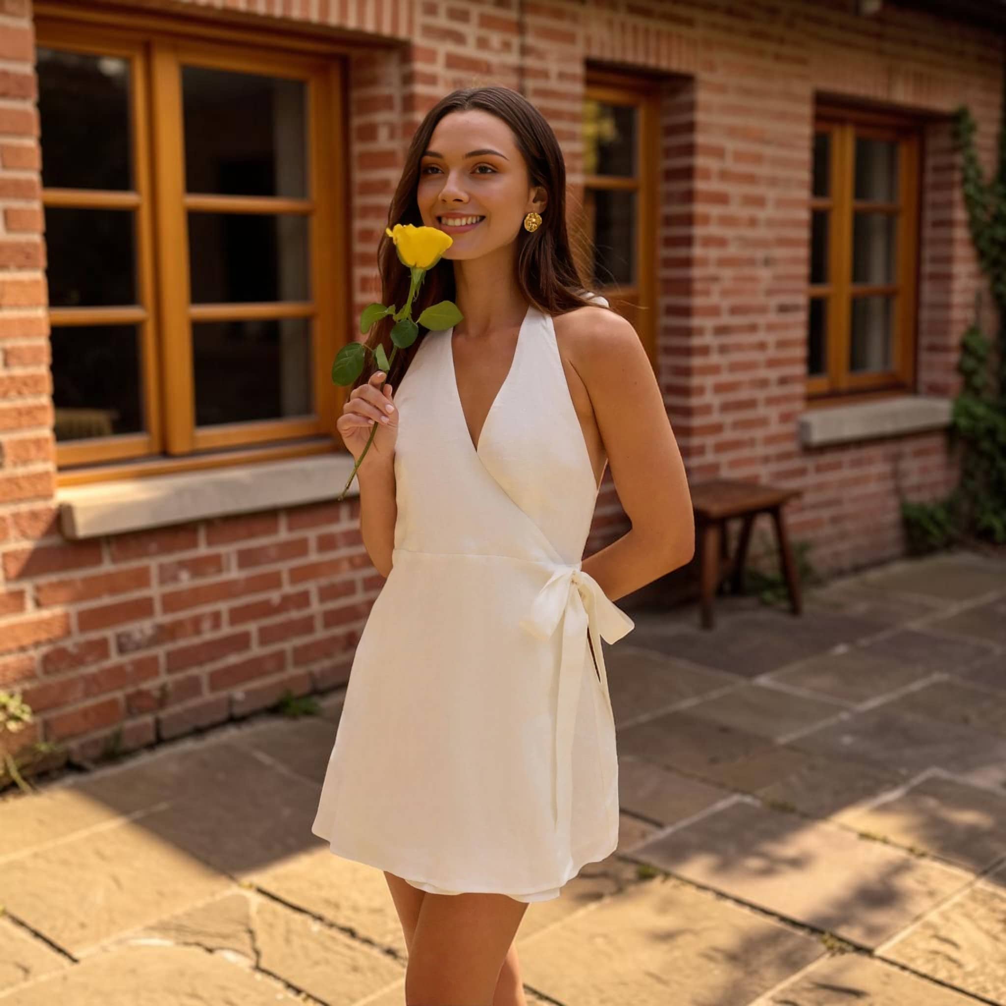 short sequin dress Fitted by Cinderella Divine CH190 Shine at festivals with classic white dress Color:peach Clio Peppiatt Lucina Embellished