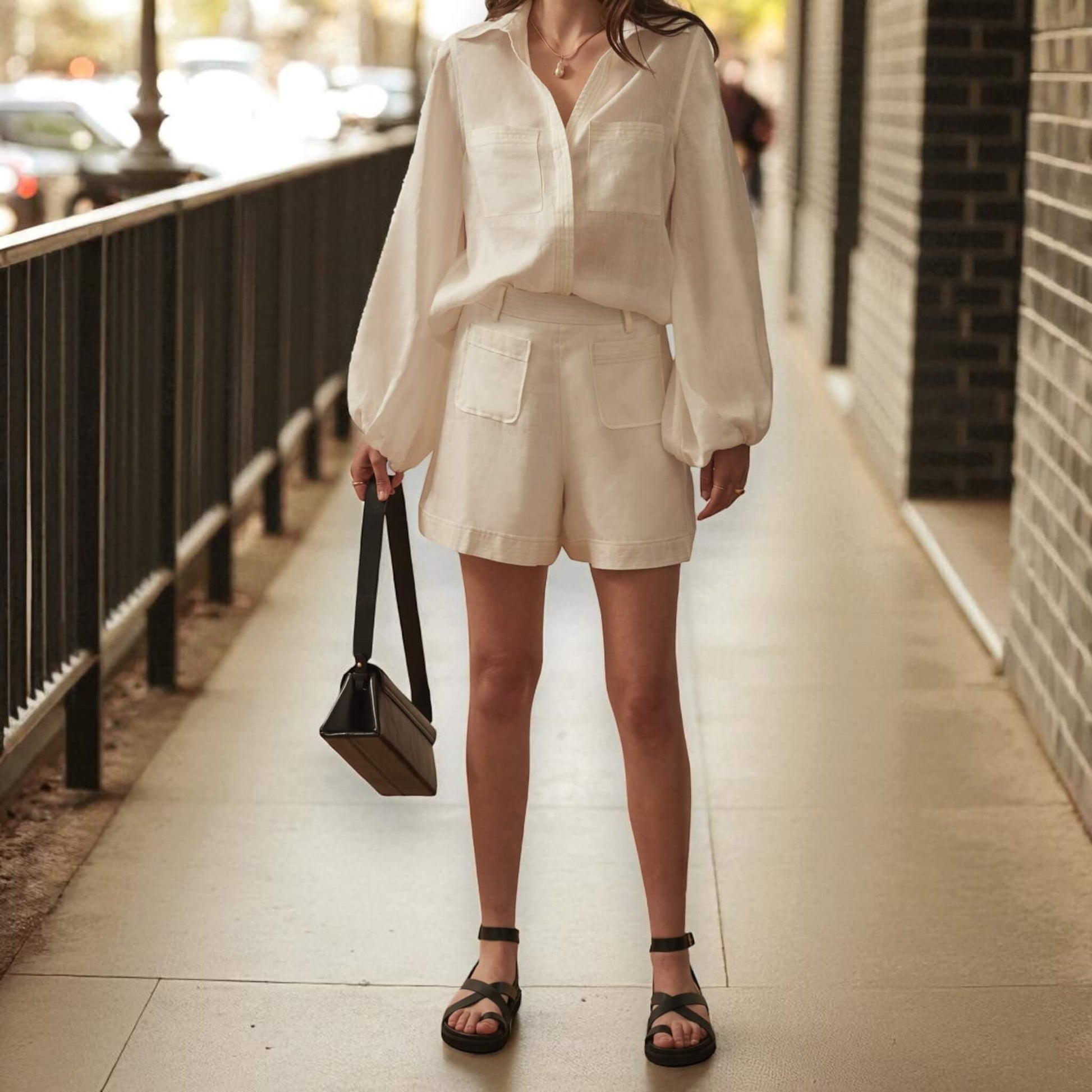 High Rise Linen Shorts, Tailored Linen Shorts