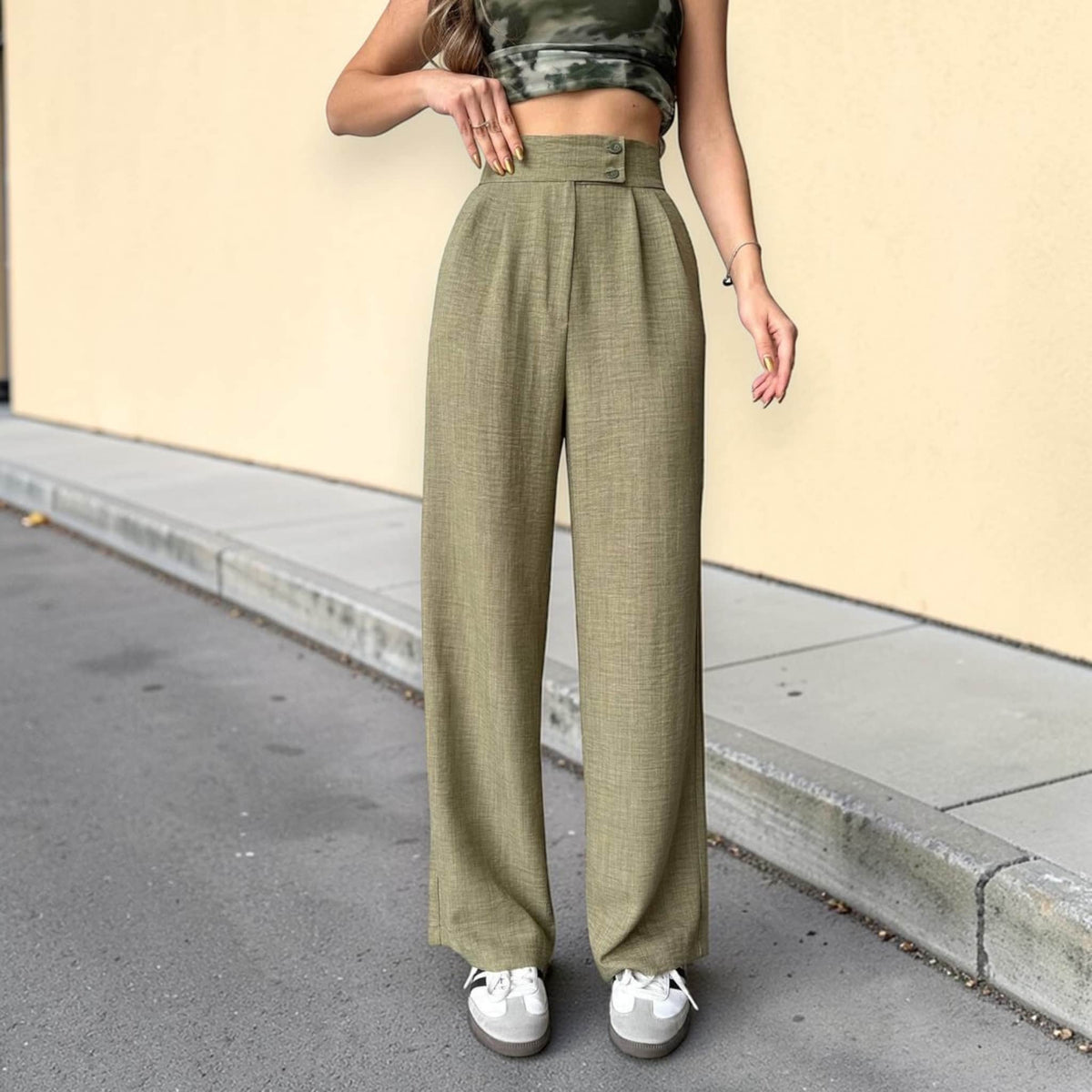 High Waist Wide Leg Pants, Womens Wide Leg Linen Pants