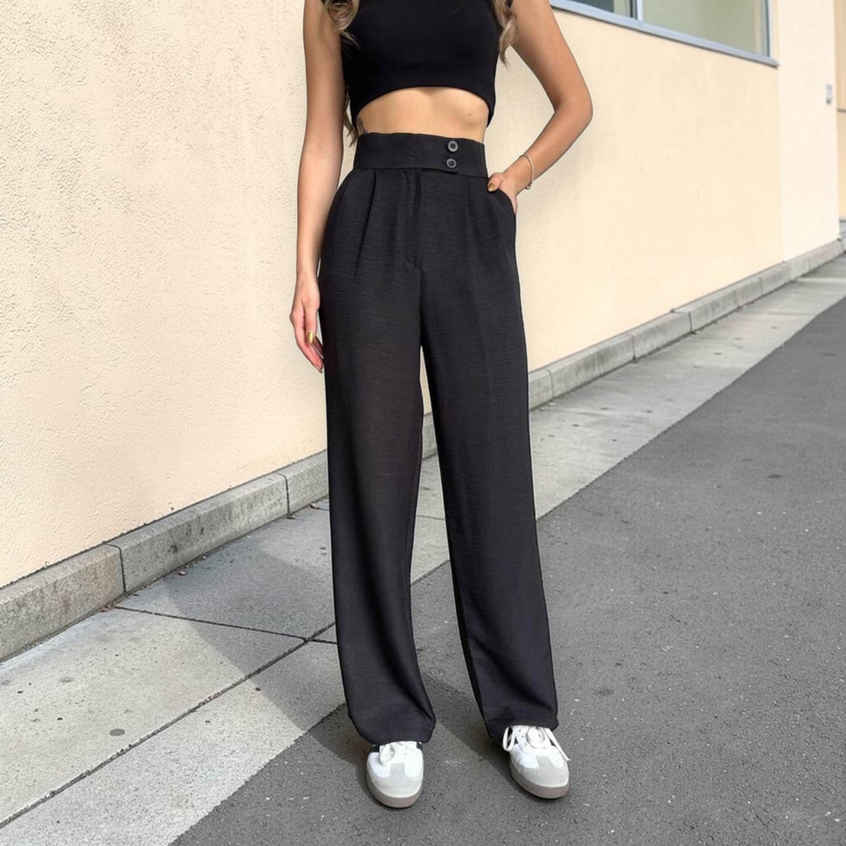 High Waist Wide Leg Pants, Womens Wide Leg Linen Pants