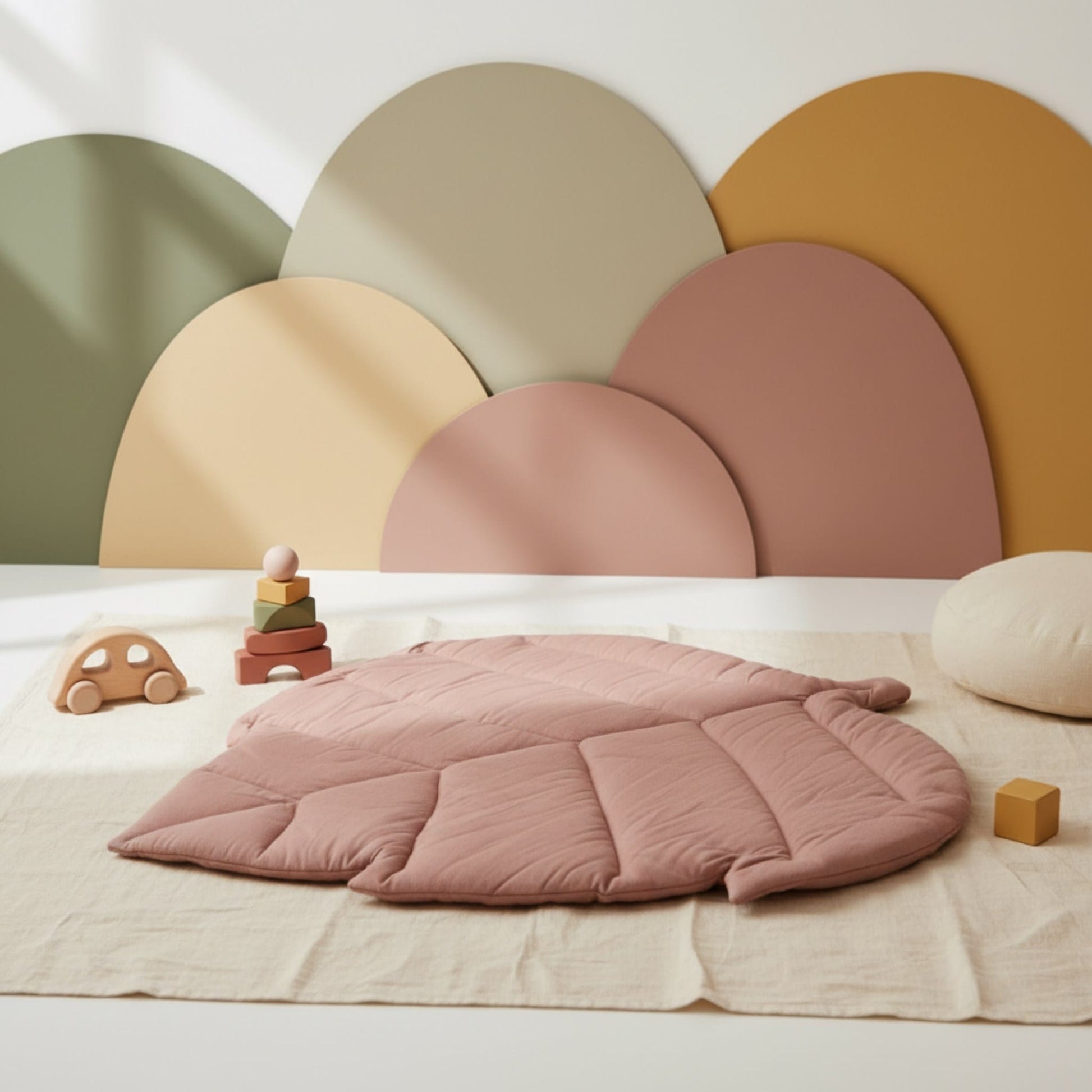 Leaf Baby Play Mat, Linen Baby Play Mat