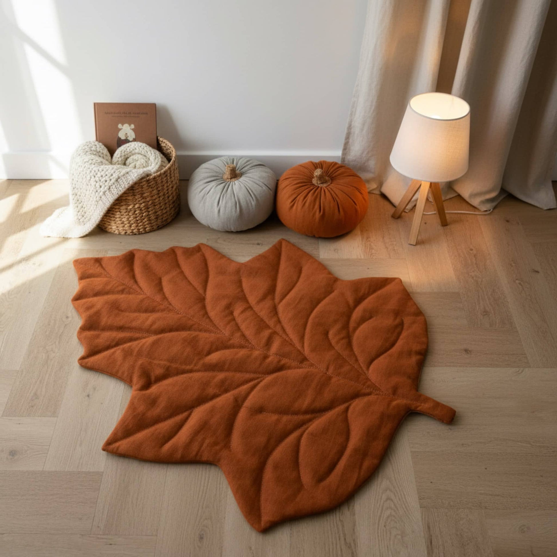 Leaf Linen Play Mat, Linen Baby Play Mat