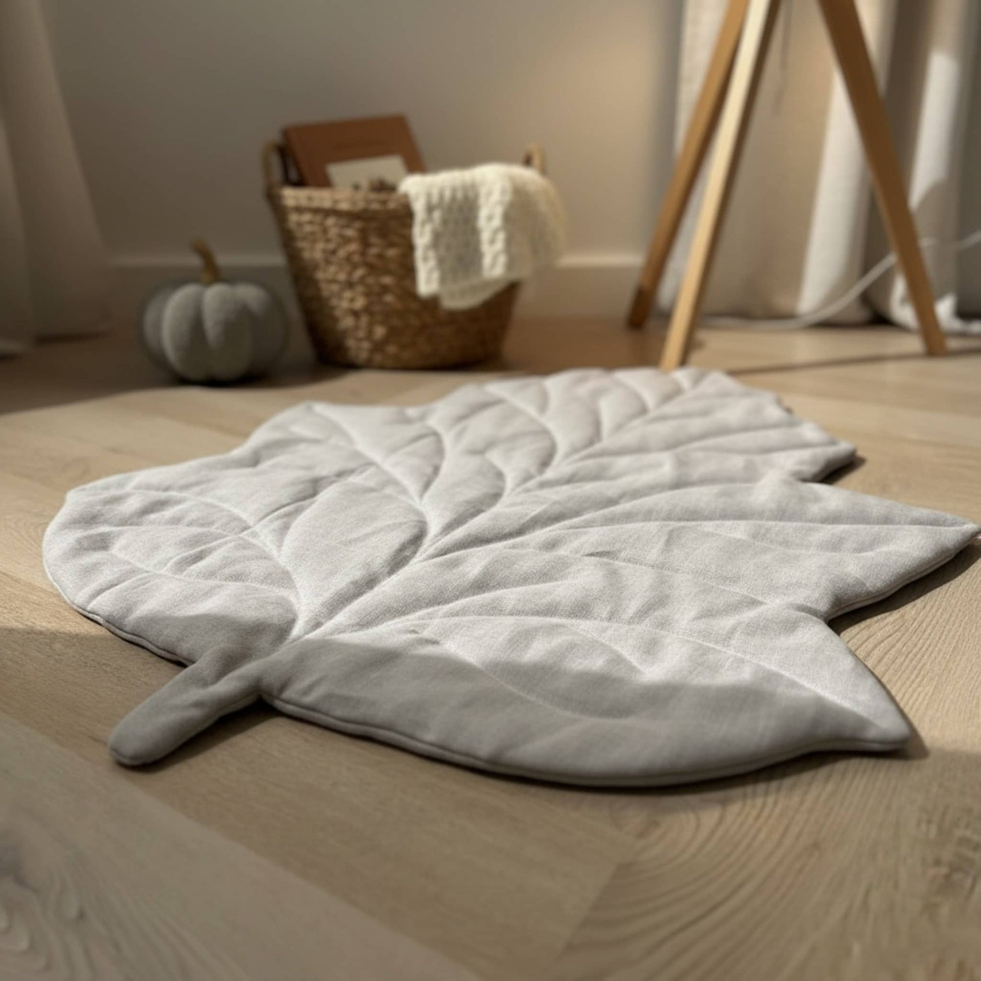 Leaf Linen Play Mat, Linen Baby Play Mat
