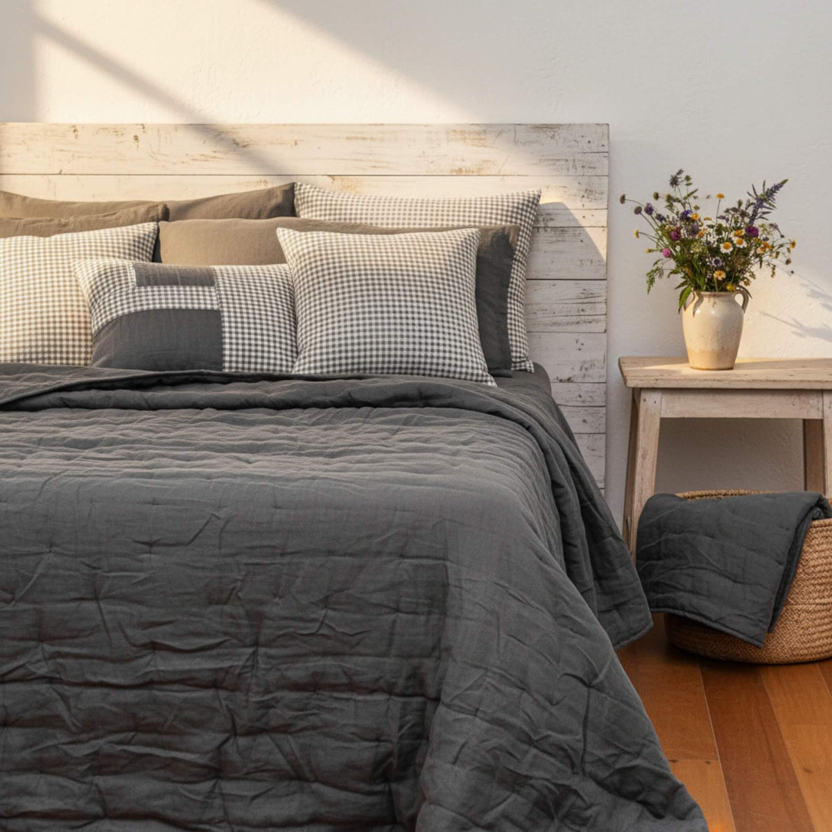 Lightweight Quilted Blanket, Linen Quilted Blanket
