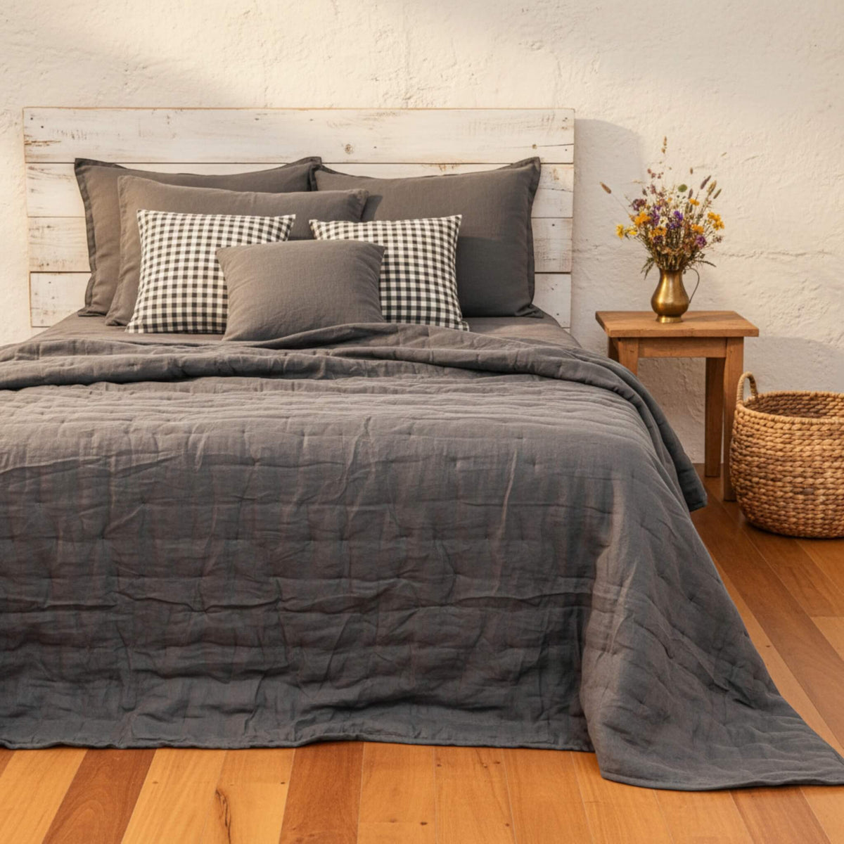 Lightweight Quilted Blanket, Linen Quilted Blanket
