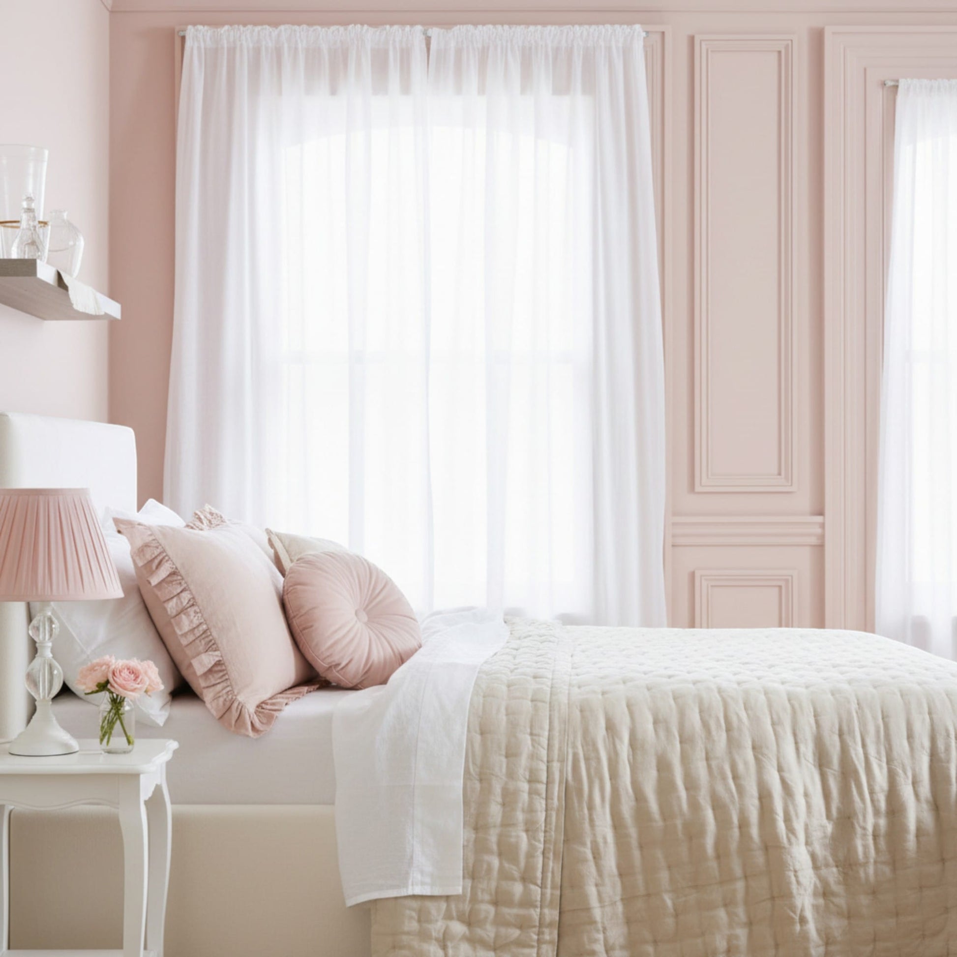 Lightweight Quilted Blanket, Nature Linen Quilted Blanket