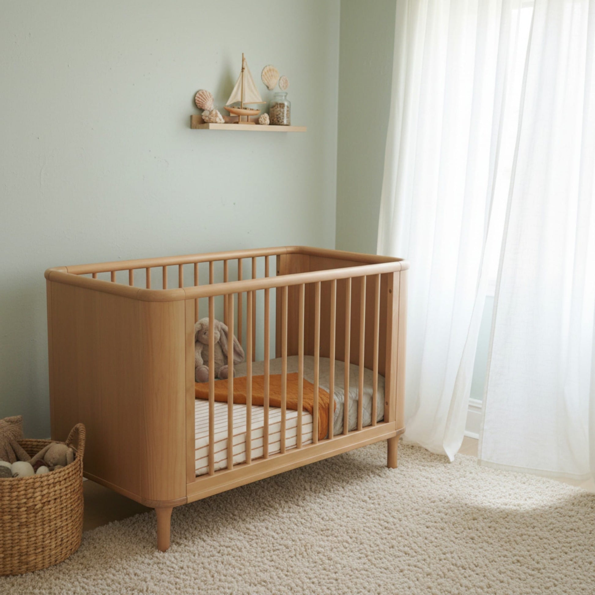 Linen Baby Blanket, Cot Bed Quilt