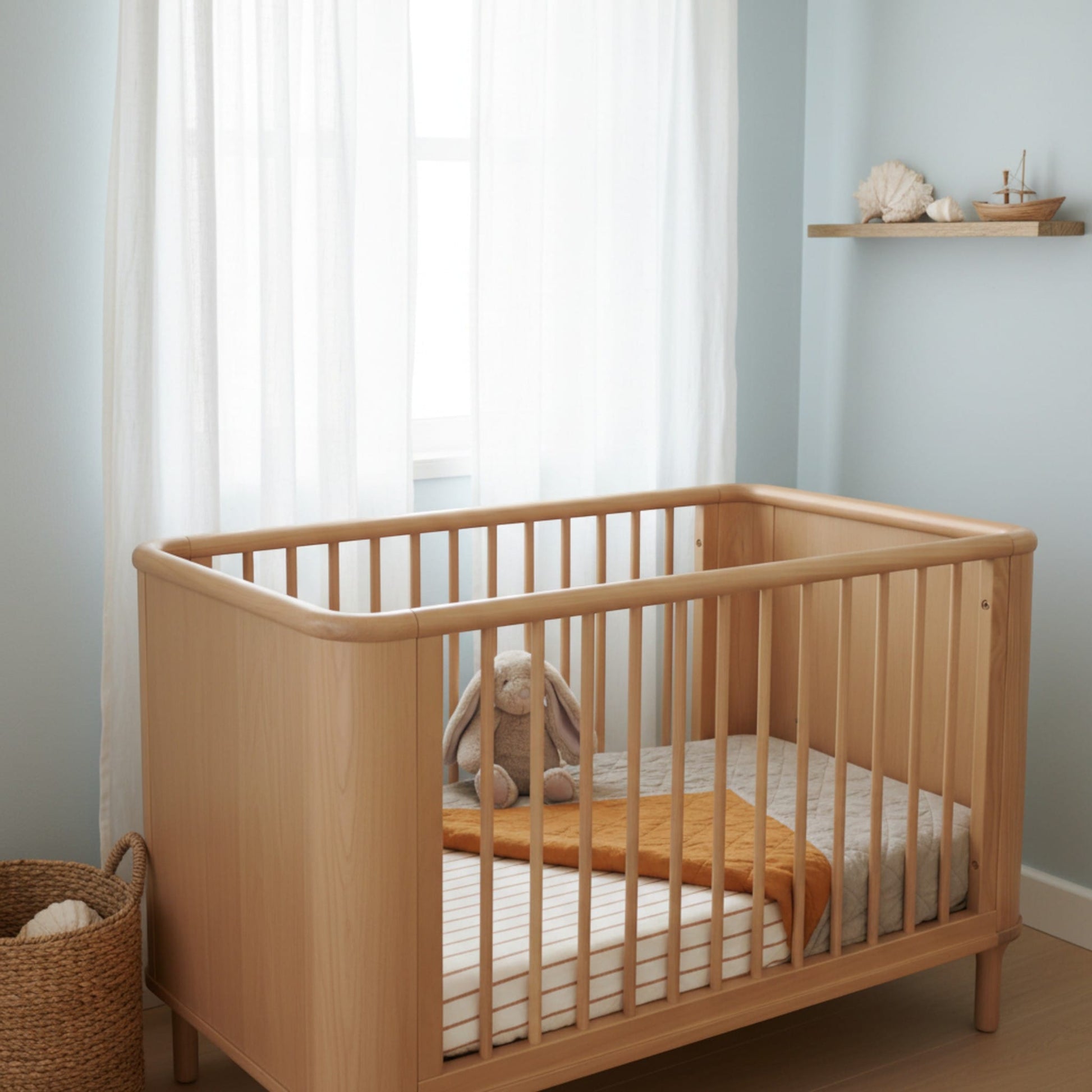 Linen Baby Blanket, Cot Bed Quilt