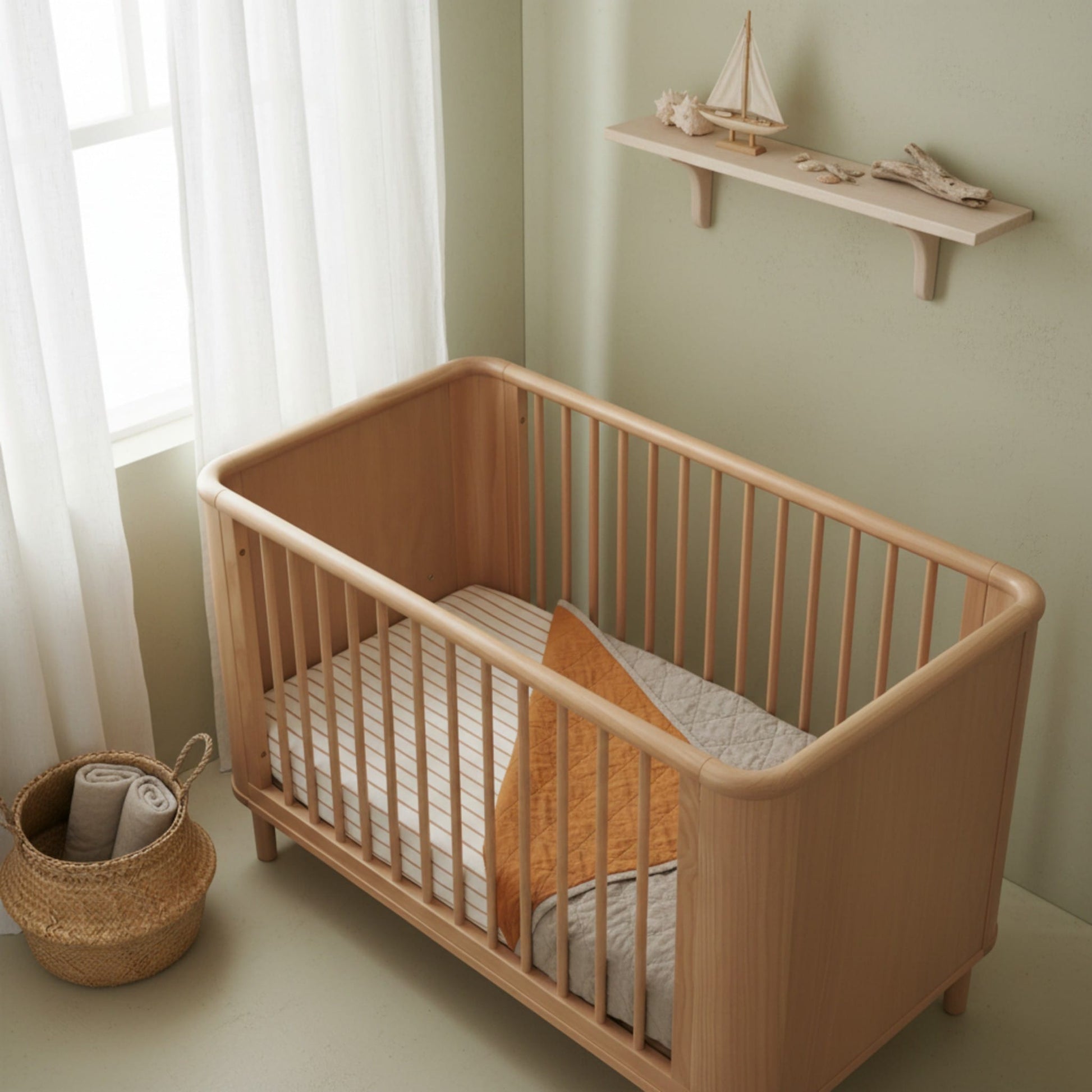 Linen Baby Blanket, Cot Bed Quilt