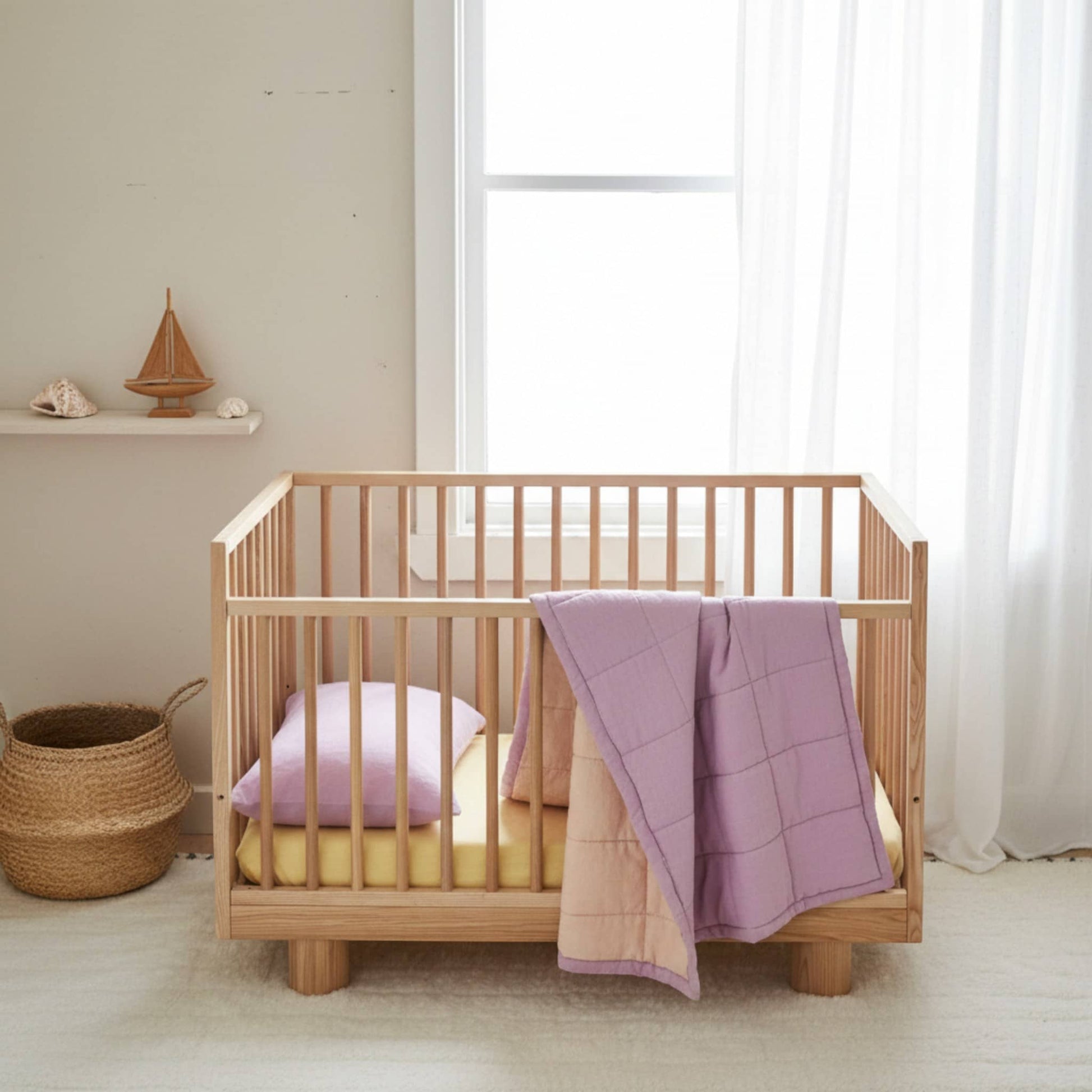 Linen Baby Blanket, Linen Quilted Blanket