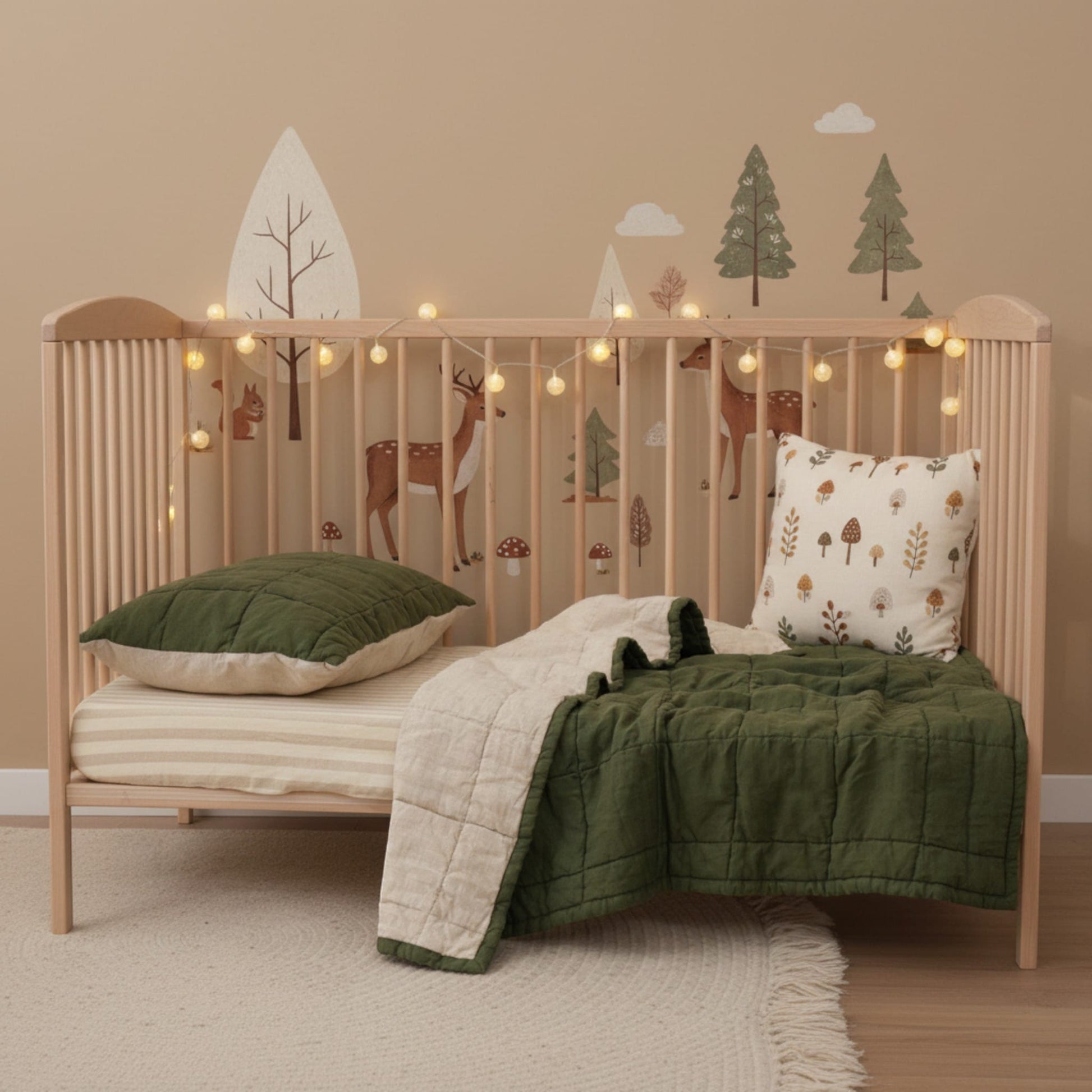 Linen Baby Blanket, Quilted Linen Cot Blanket