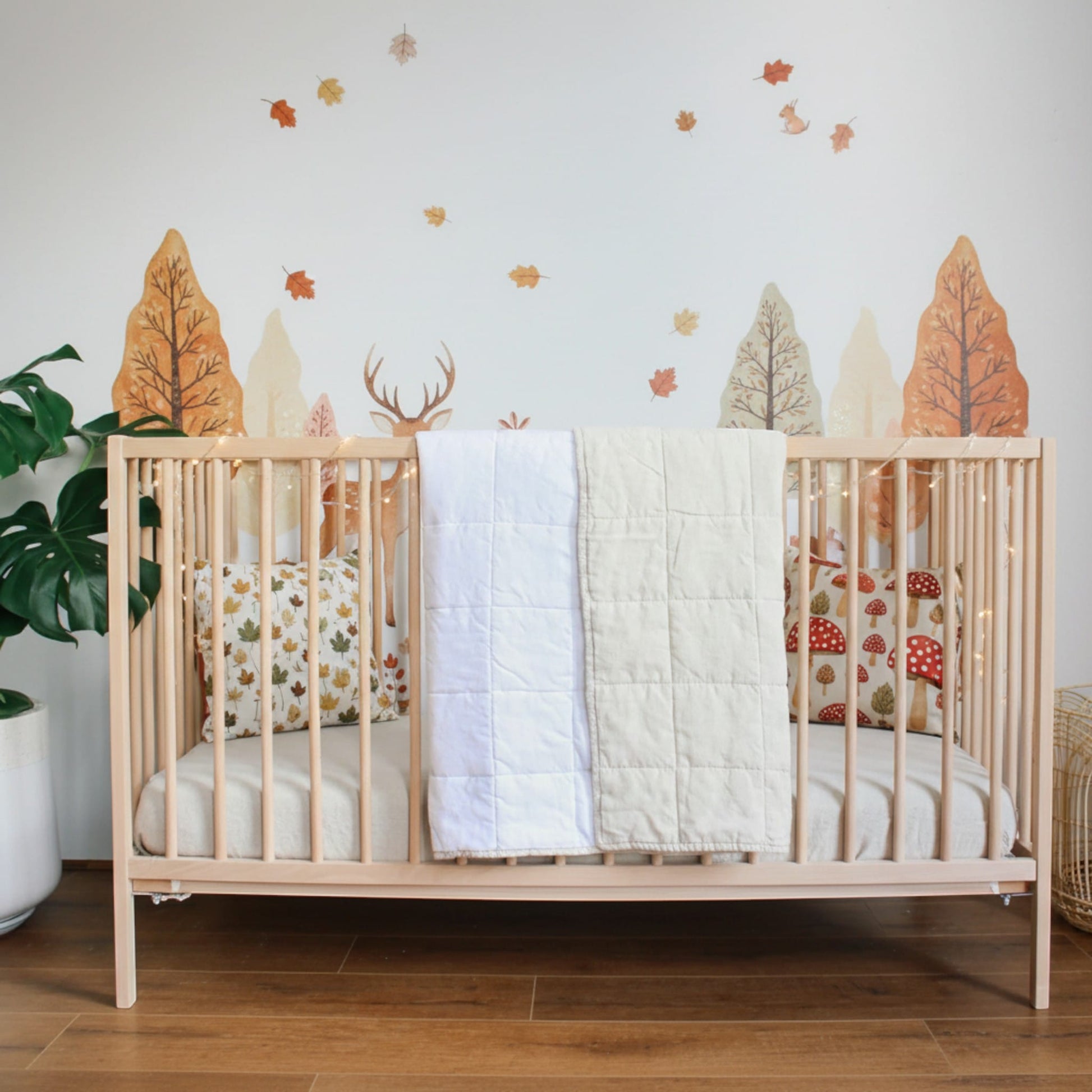 Linen Baby Blanket, Quilted Linen Cot Blanket