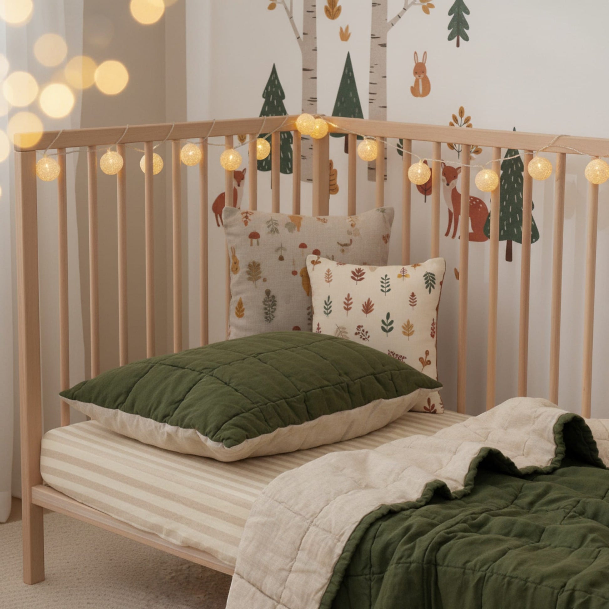 Linen Baby Blanket, Quilted Linen Cot Blanket