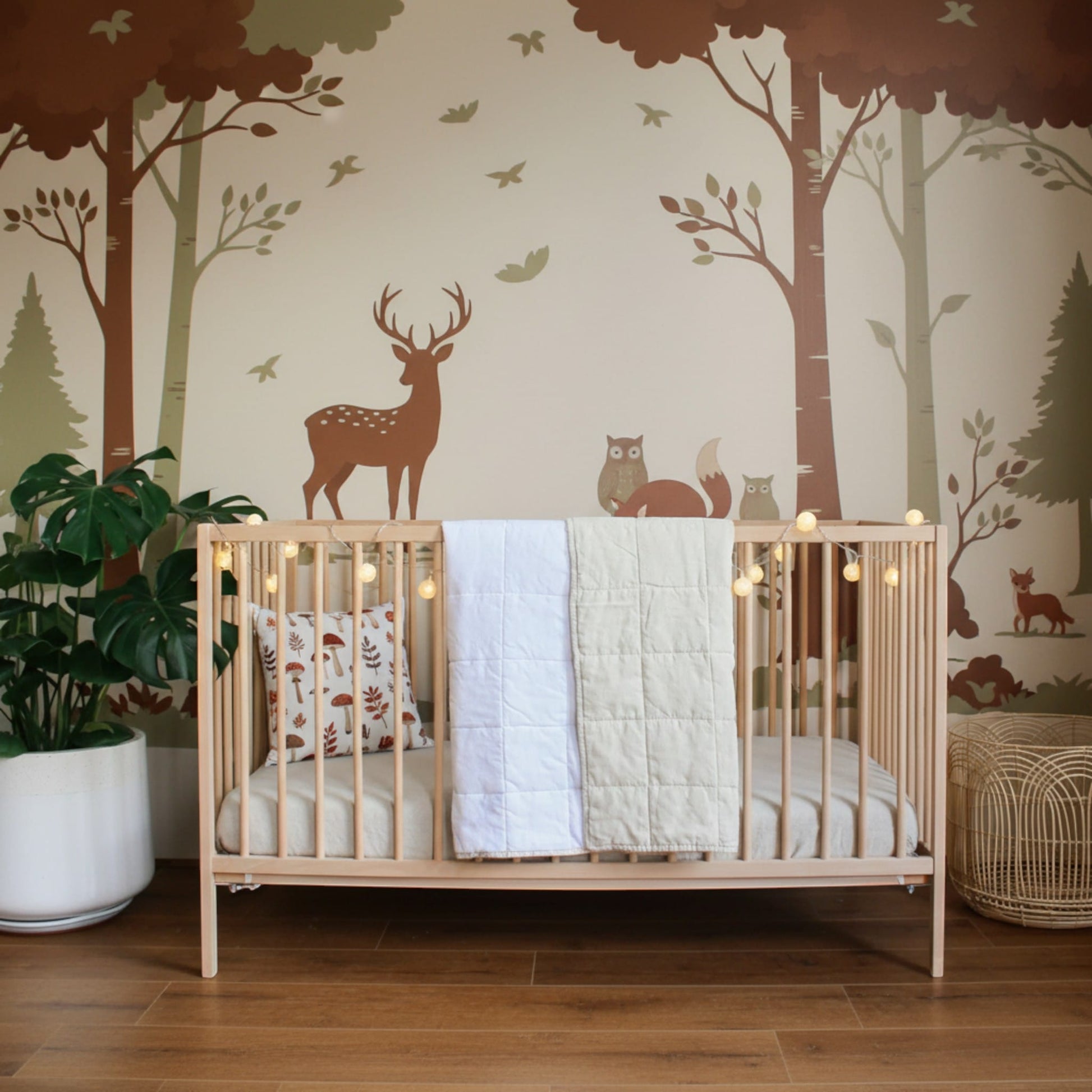 Linen Baby Blanket, Quilted Linen Cot Blanket